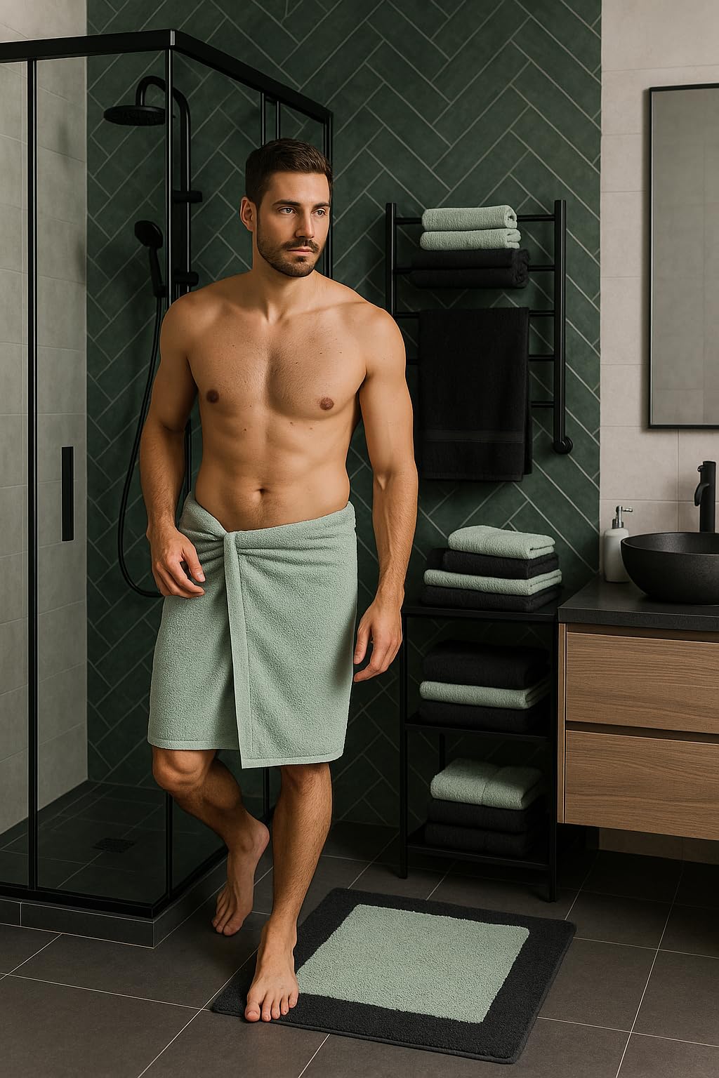 12-teilige Handtuch Set Premium Handtuch Set 100% Baumwolle 2 Badetücher 4 Handtücher 2 Gästehandtücher 2 Flanell