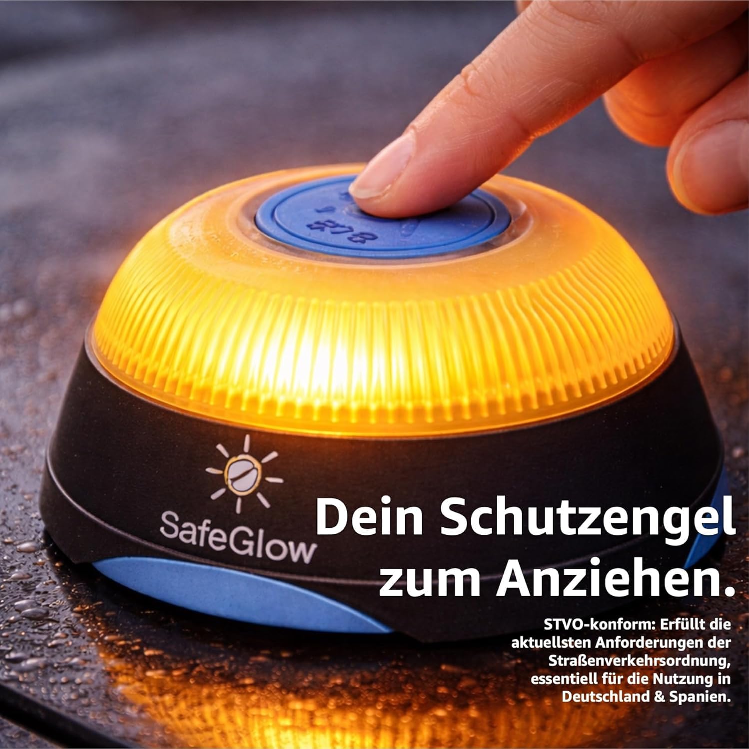 Warnleuchte V16 Notlicht 2026 IDIADA Zulassung Nr. PC21020060 - Warndreieck - Pannendreieck - EU Zulassung - für Auto & Motorrad