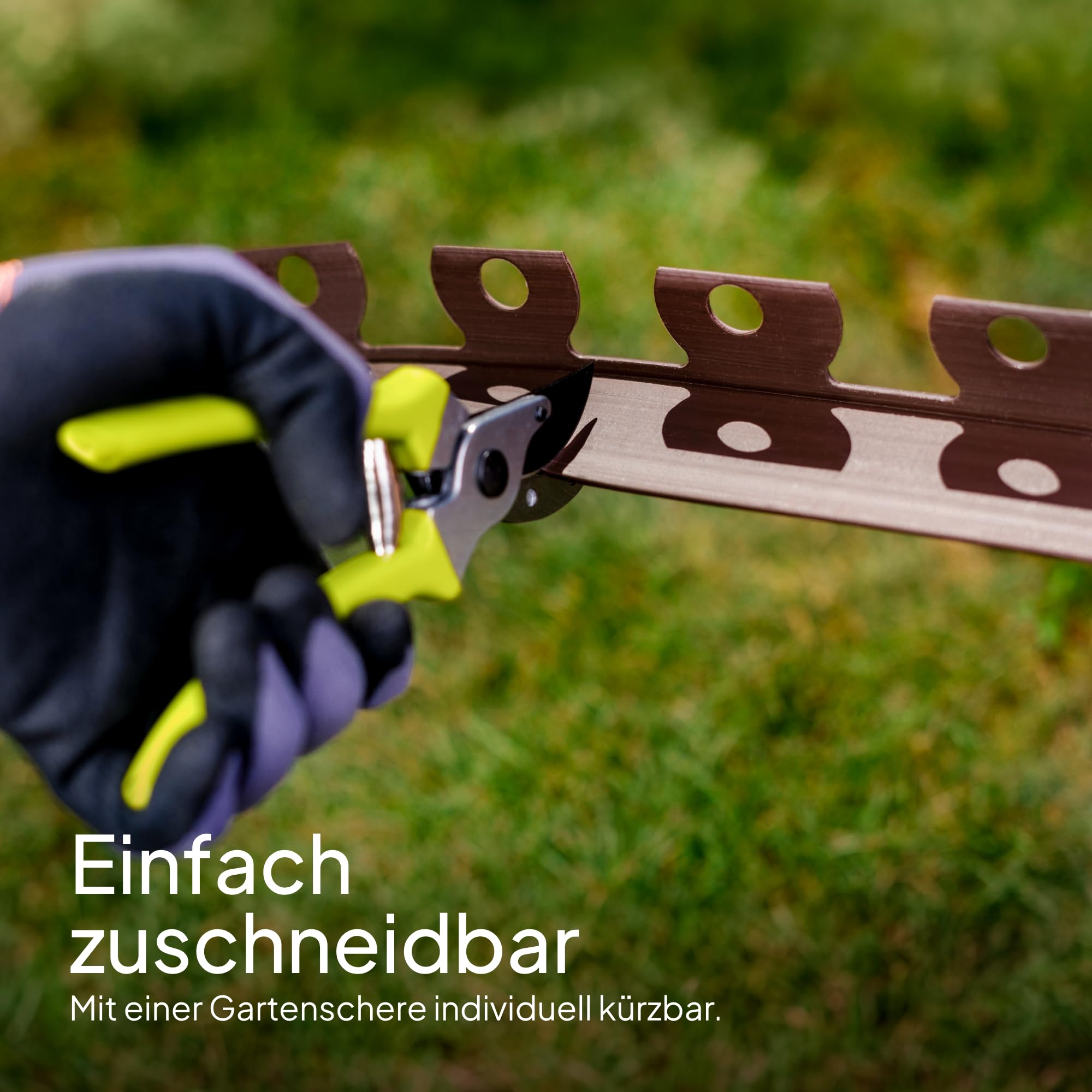 Flexible Rasenkante Kunststoff - Unsichtbare Raseneinfassung aus recyceltem Plastik - Leicht zu verarbeiten