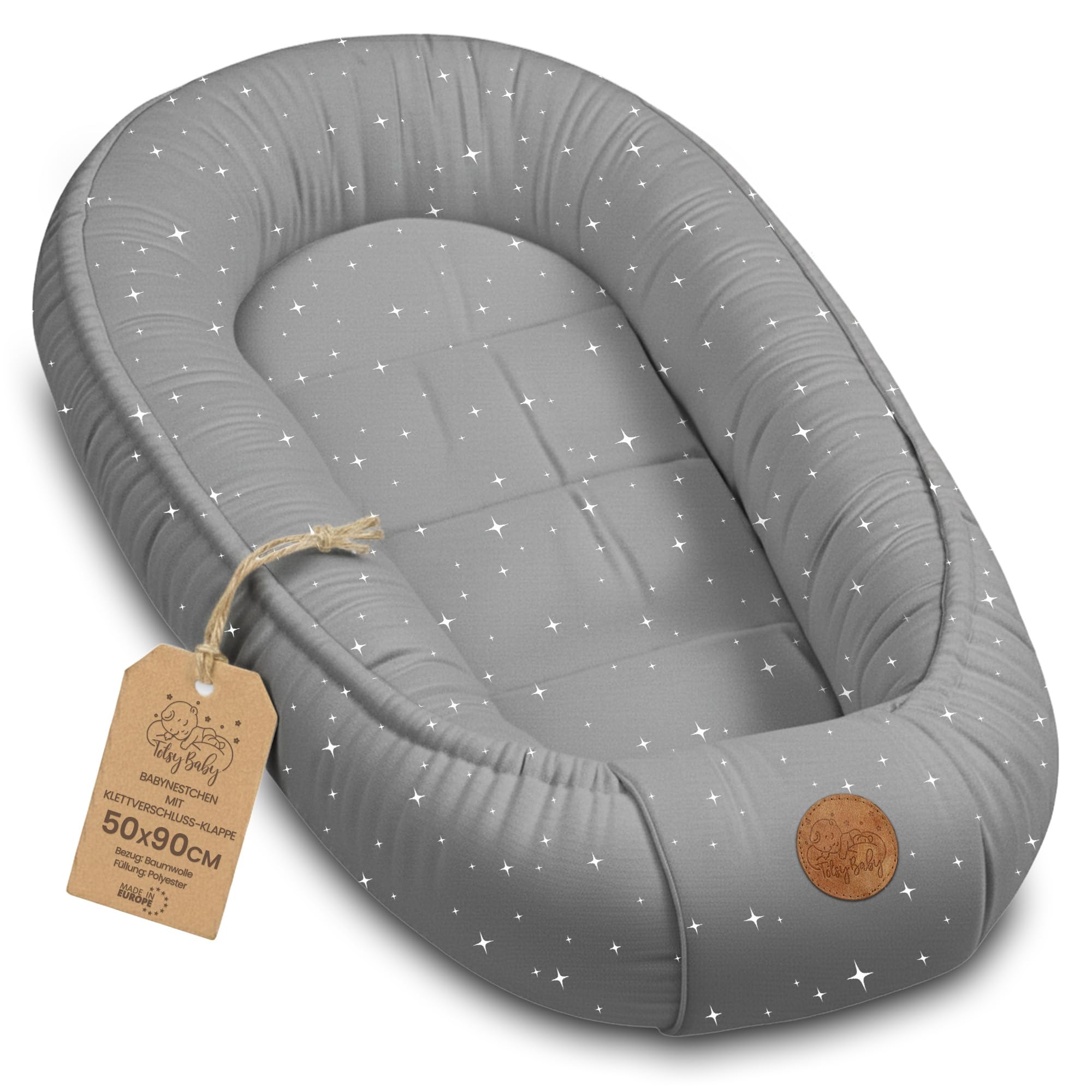 Babynest Babynestchen Neugeborene 90 x 50 cm baby nestchen tragbar nest für bett kinder kuschelnest coccon für Jungen und Mädchen