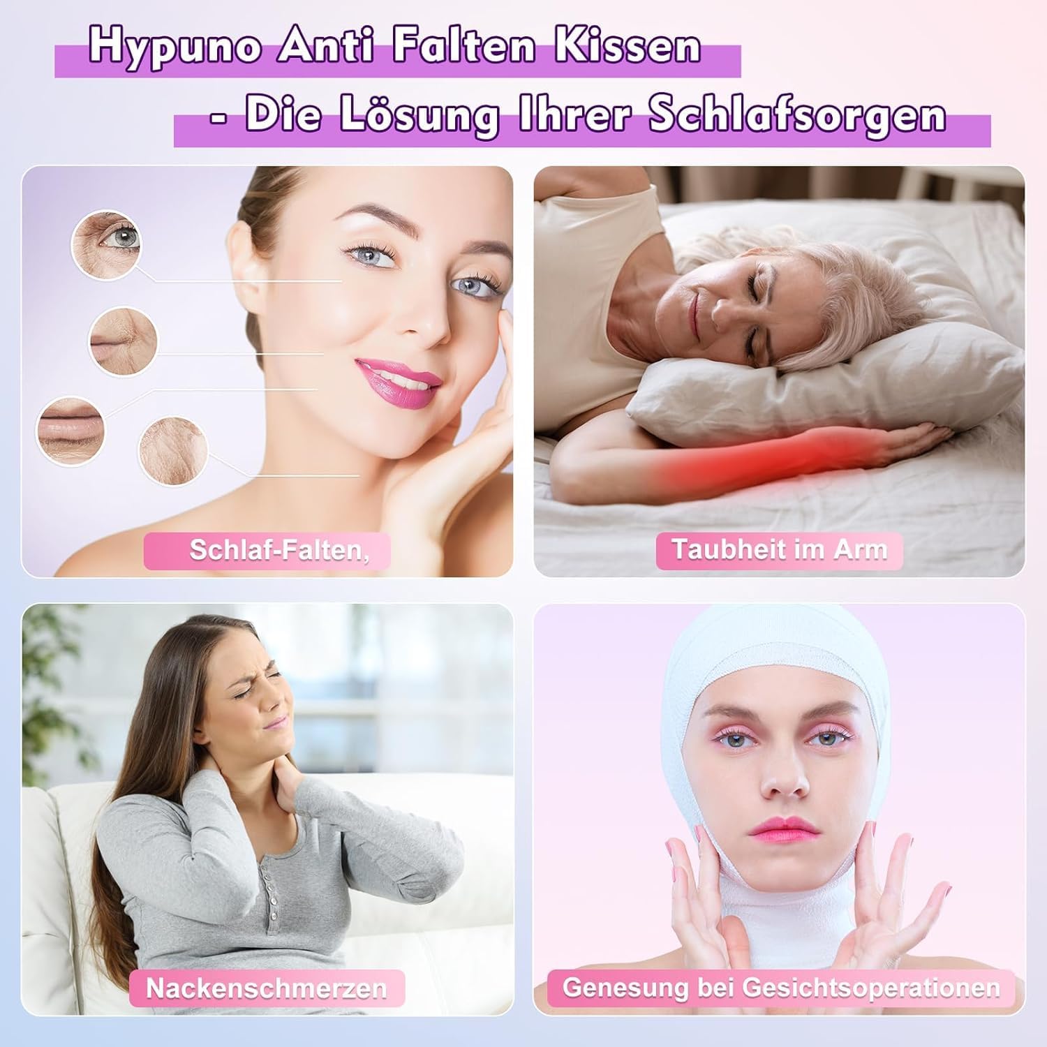 Nackenstützkissen gegen Nackenschmerzen, orthopädisches Kopfkissen, ergonomisches Memory Foam Nackenkissen mit 2 Höhen, Hohlraum & kühlendem Bezug, für Seiten- und Rückenschläfer
