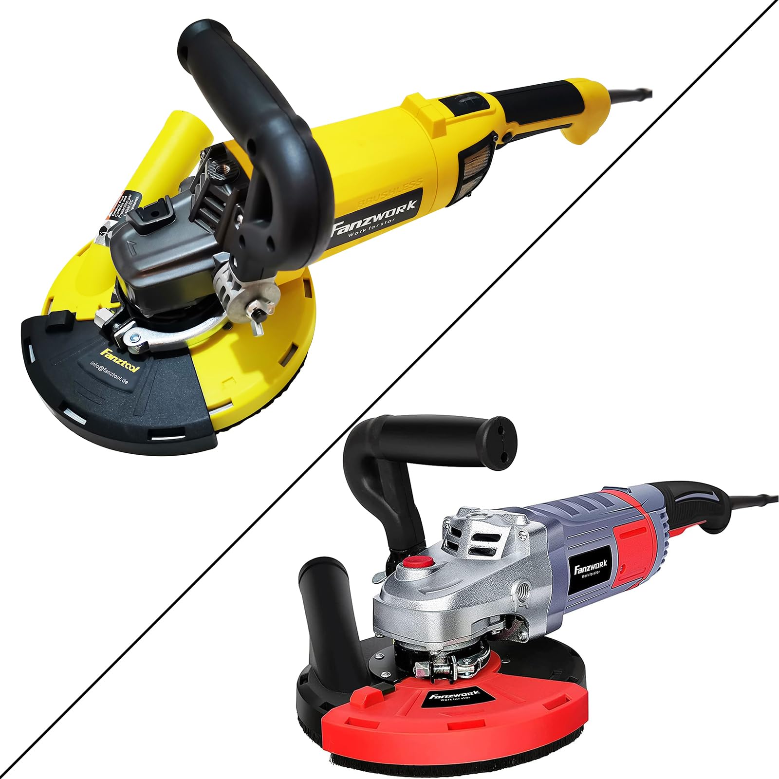 Absaugaufsatz Absaughaube für Winkelschleifer inkl. 125 mm Diamantschleiftopf PROFI QUALITÄT – Bürsten auswechselbar – 99% universal passend – verstärkter Adapterring – M14 Adapter