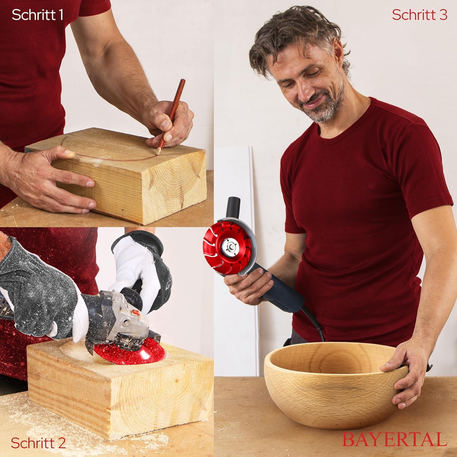 Raspelscheibe 125mm – Holz Schleifscheibe für Winkelschleifer | Flexscheibe, Frässcheibe, Schleifscheibe, Holzfräse für schnelles Schleifen & Fräsen