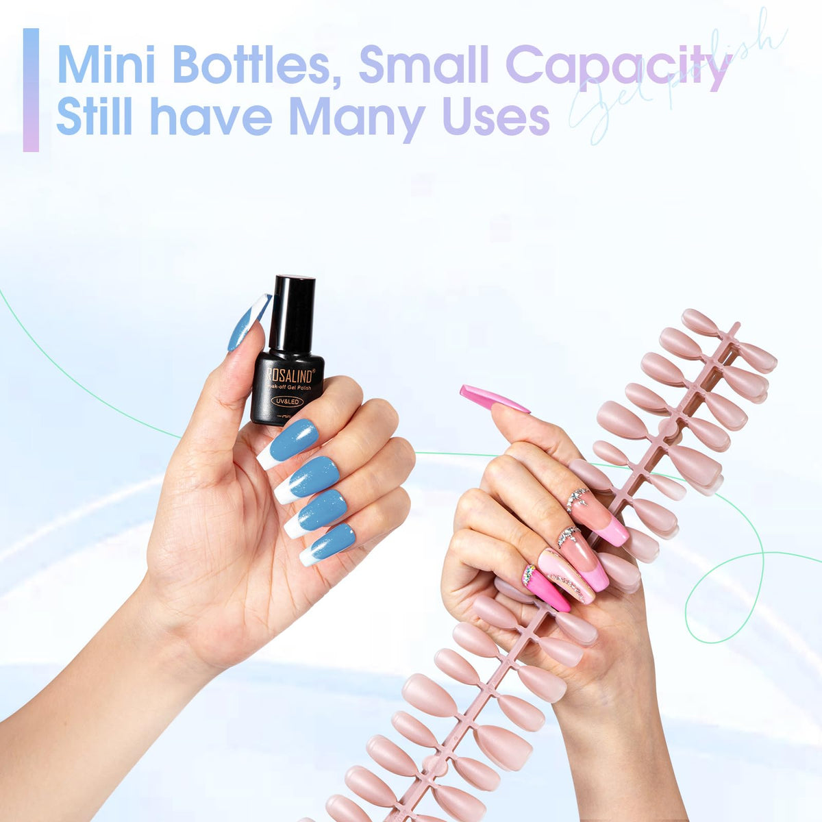 UV Nagellack Set Weiß Rosa Violett Rot Grün Blau Gel