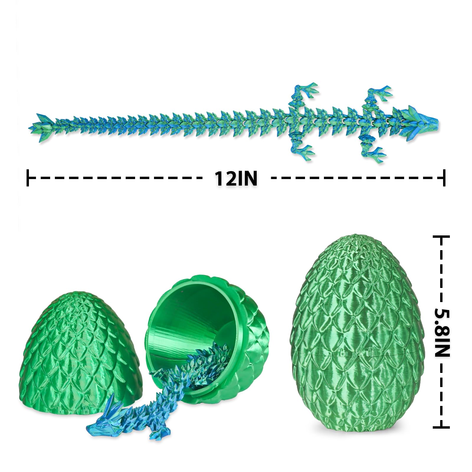 Überraschungseier - Drachenei mit Drachen im Inneren, Geschenke für Kinder und Erwachsene, 3D-gedrucktes Fidget-Spielzeug, perfekt für Weihnachten, Ostern, Geburtstage, Dekoration, Stressabbau