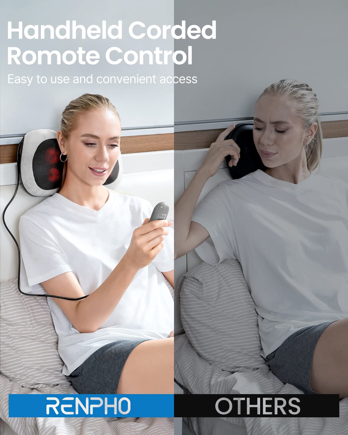 Massagegerät Schulter Nackenmassagegerät mit Wärme, Shiatsu Massagegerät mit 3D-Massage von tiefem Gewebe, Massage für Nacken, Rücken, Beine, Füße, Geschenke für Frauen, Geschenke für Männer