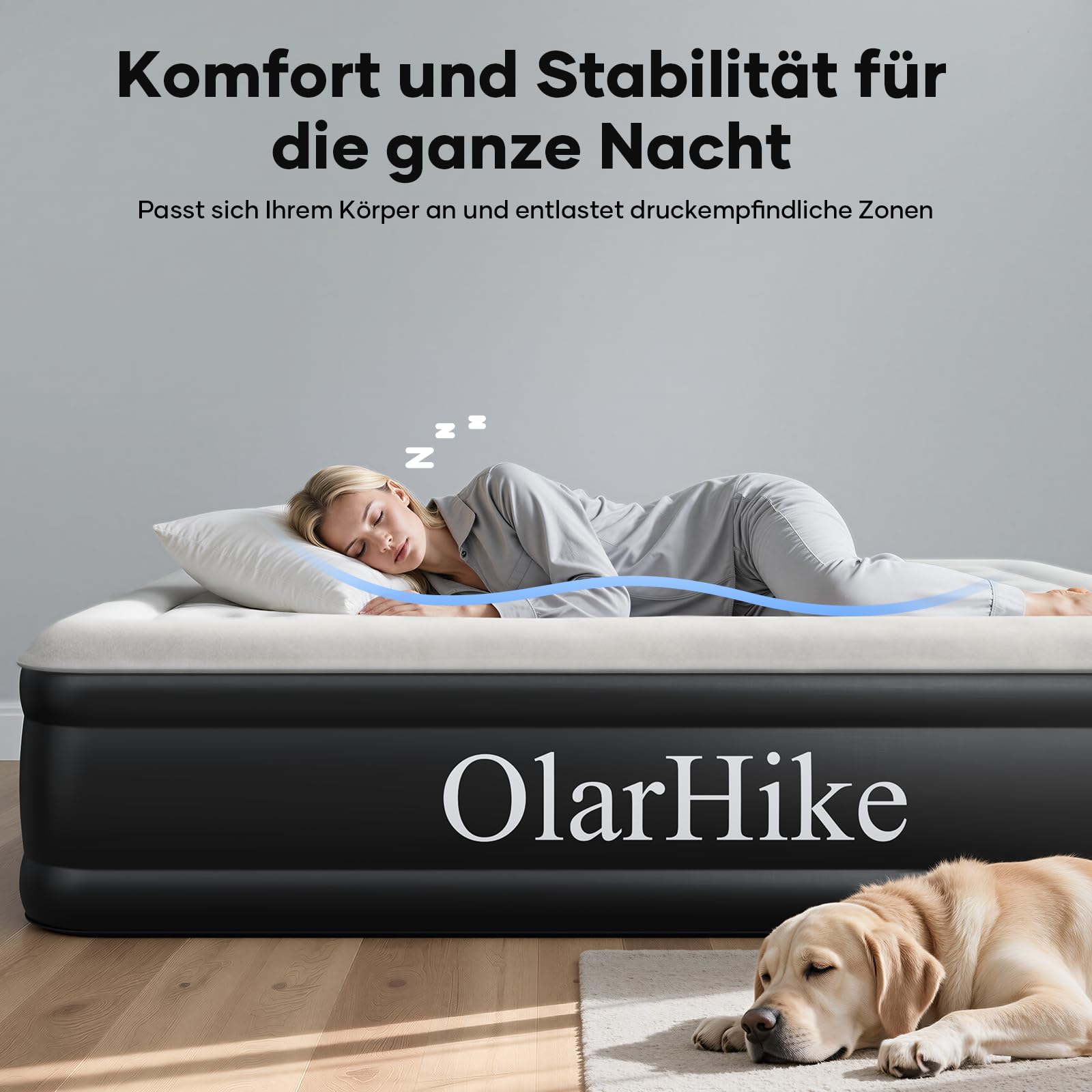 Luftmatratze Selbstaufblasend, Luftbett, Gästebett, aufblasbare Matratzensofa, Luftbett 2 Personen, Selbstaufblasende Luftmatratze für Camping oder Heimgebrauch