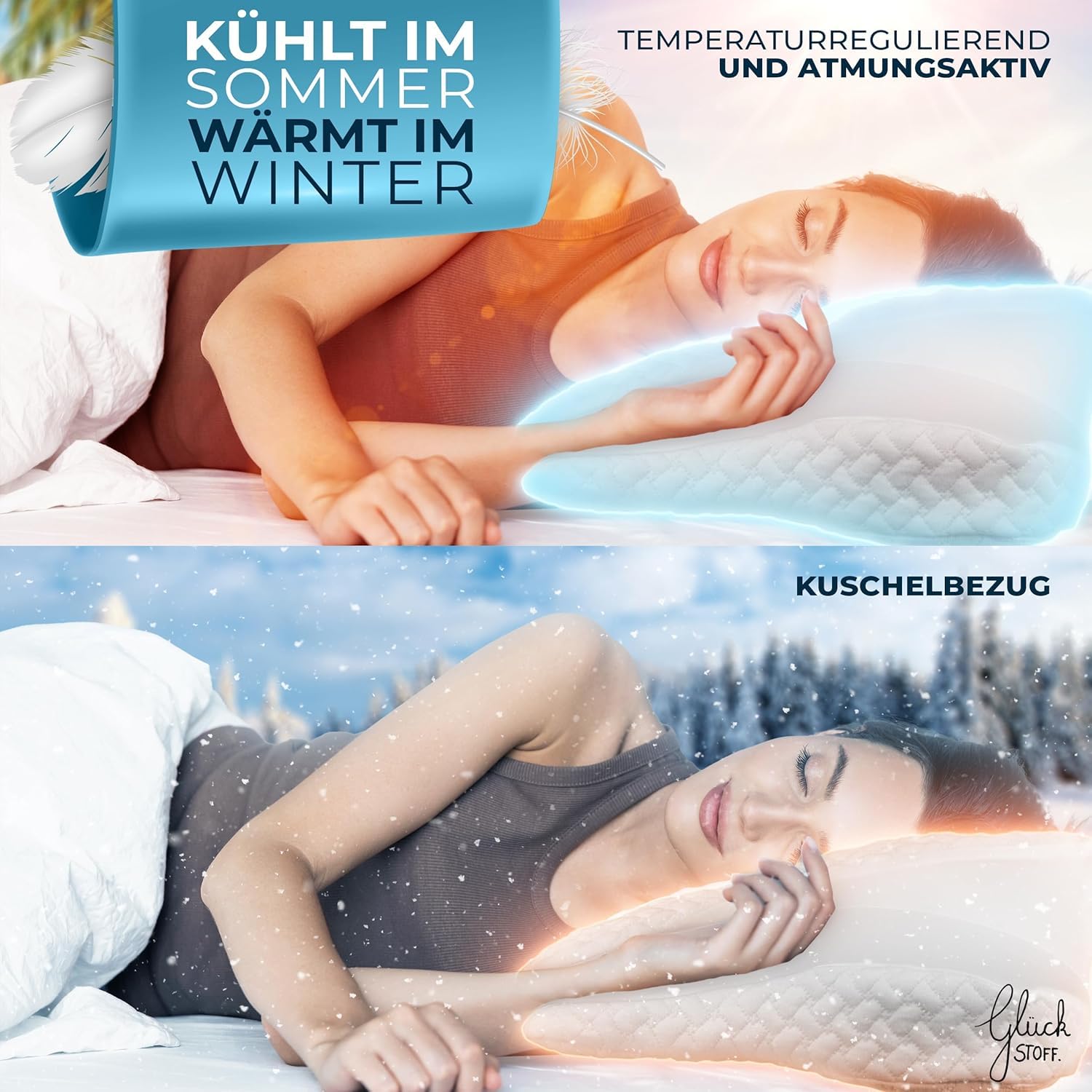 Orthopädisches Kissen (Zertifiziert für alle Schlaftypen) Kopfkissen Nackenschmerzen aus Memory Foam | Nackenstützkissen Ergonomisches Kopf-Kissen Seitenschläferkissen Weiß