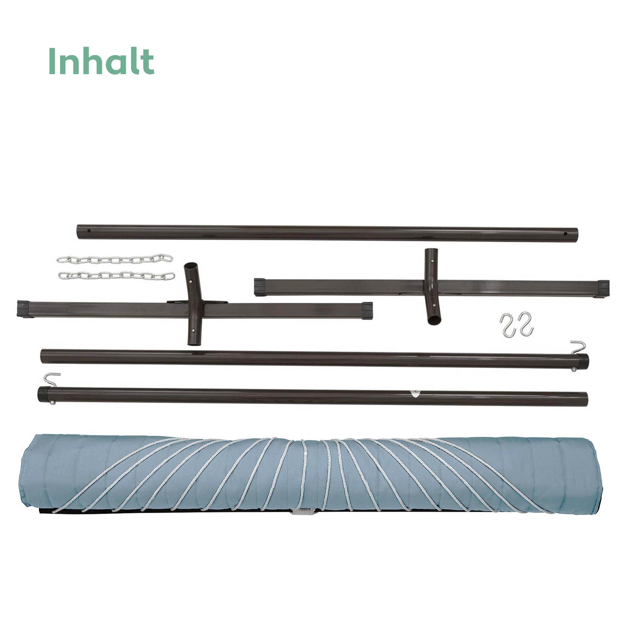 Hängematte mit Gestell und Tisch - Hängematte Outdoor für den Garten, Pool & Balkon - Großzügige Hängematten 2 Personen - Doppelhängematte mit Ständer und Beistelltisch - 200 kg Belastbarkeit