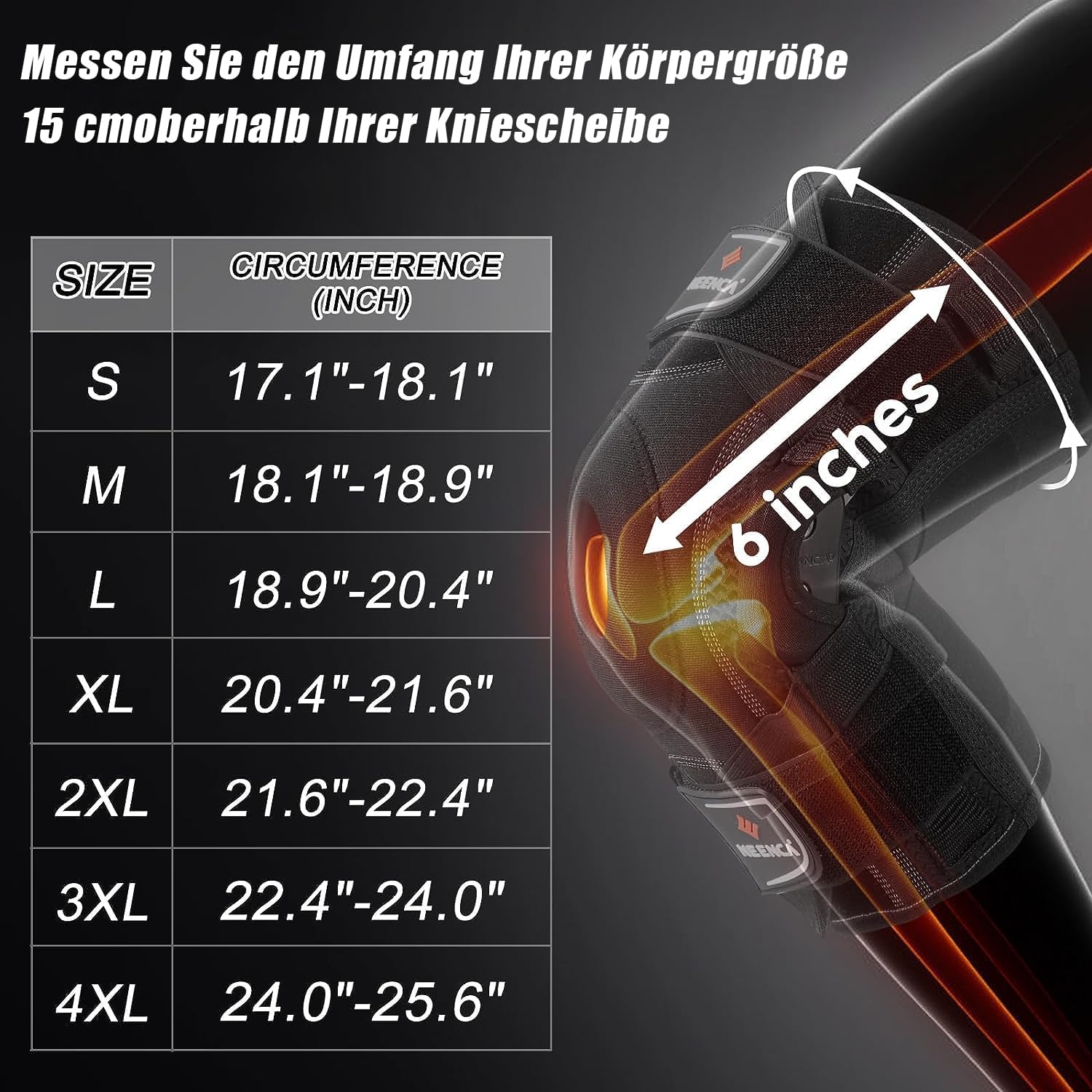 Kniebandage gegen Knieschmerzen, Kniestütze mit Scharnier und patentiertem X-Strap Befestigungssystem, starke Stabilität zur Schmerzlinderung, bei Arthritis, Meniskusriss, ACL, PCL, MCL