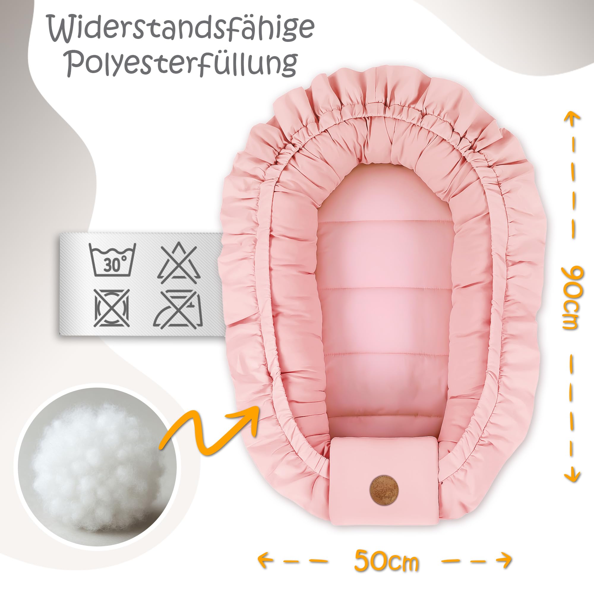 Babynest Babynestchen Neugeborene 90 x 50 cm baby nestchen tragbar nest für bett kinder kuschelnest coccon für Jungen und Mädchen