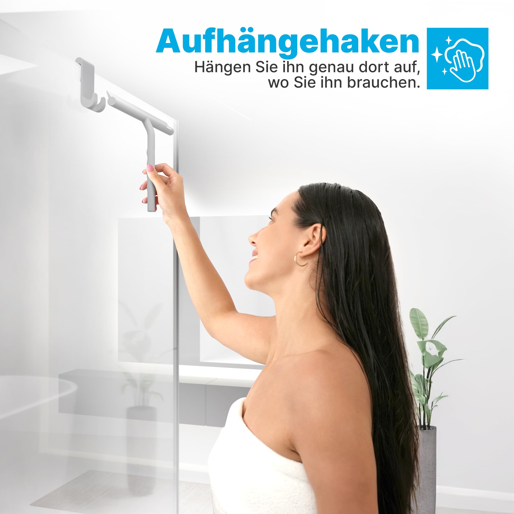 Fensterabzieher mit Aufhänger – Profi Abzieher Dusche - Duschabzieher – Schlierenfrei – Hochwertiger Silikon - Antirutsch
