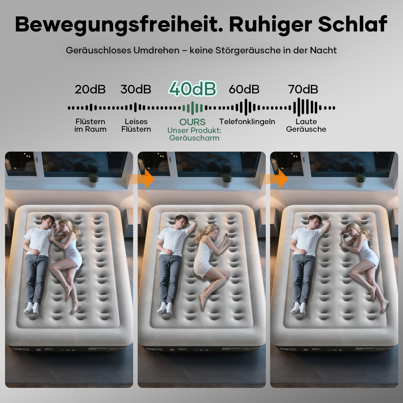 Luftmatratze Selbstaufblasend, Luftbett, Gästebett, aufblasbare Matratzensofa, Luftbett 2 Personen, Selbstaufblasende Luftmatratze für Camping oder Heimgebrauch