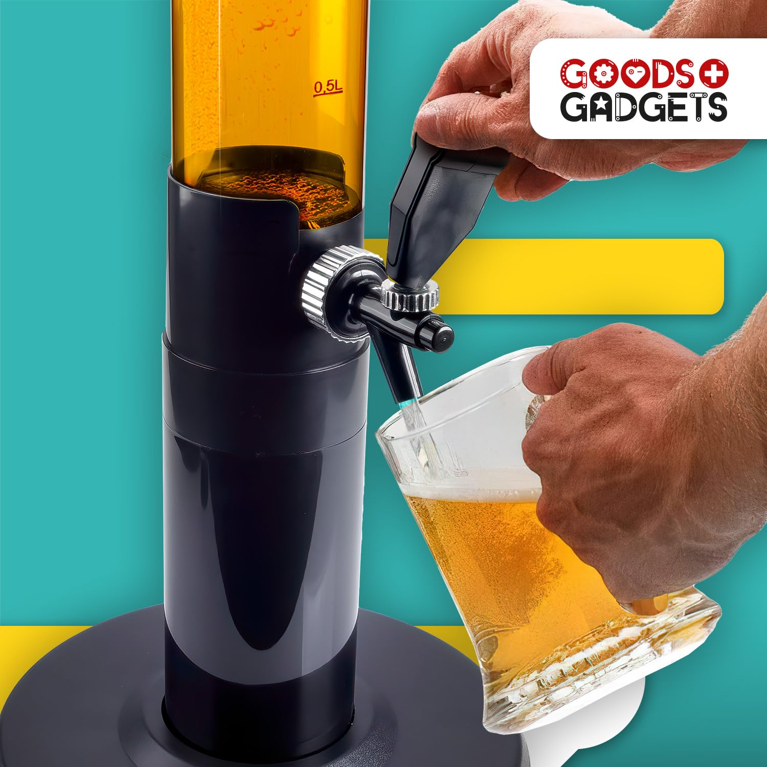 XXL Trinksäule Biersäule Biertower Party Bier Zapfsäule mit Zapfhahn (5 Liter)