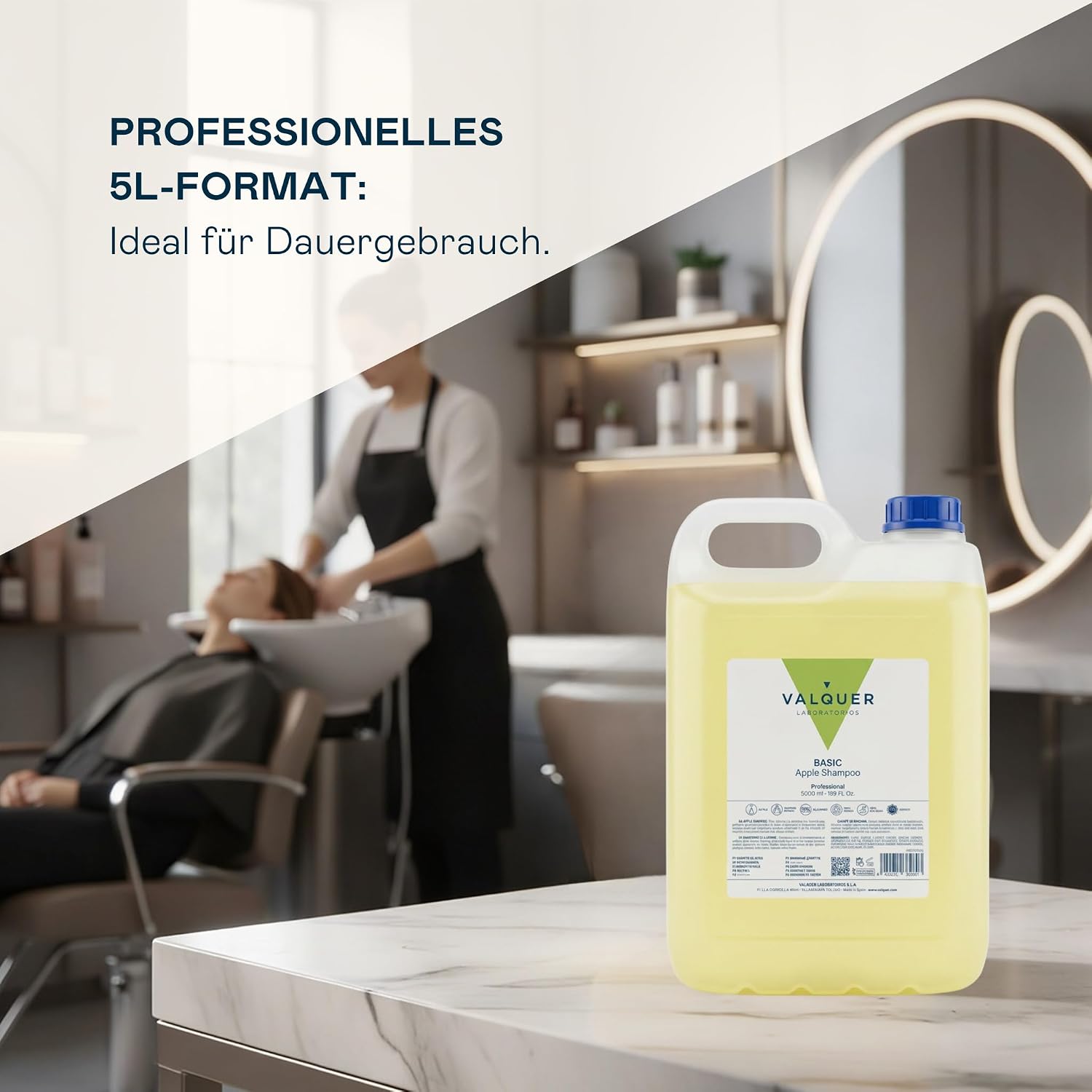 5 L Professionelle Shampoo Flasche | Stärkt und schützt das Haar | Tiefenreinigung und Geschmeidigkeit für alle Haartypen | Vegane Formel, silikonfrei