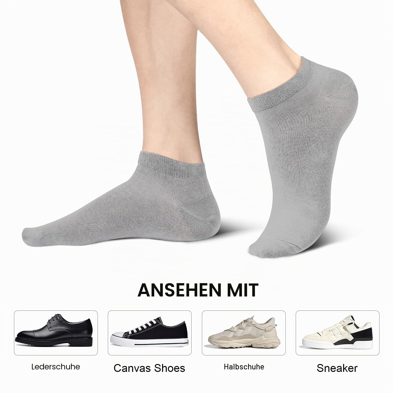 Sneaker Socken Herren Damen 10 Paar Kurzsocken Baumwolle