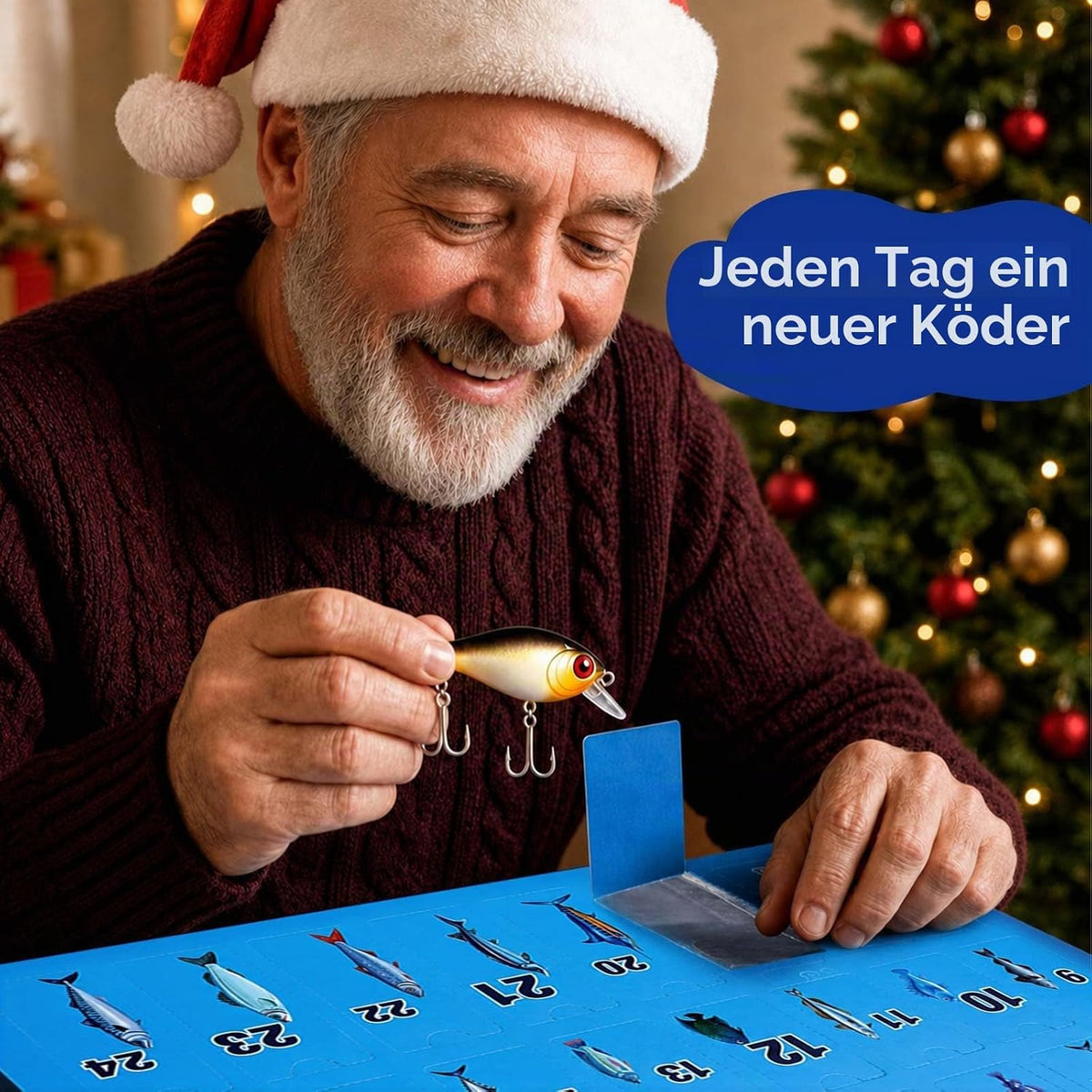 Adventskalender Angeln 2026, 24 Köder, Geschenke für Angler