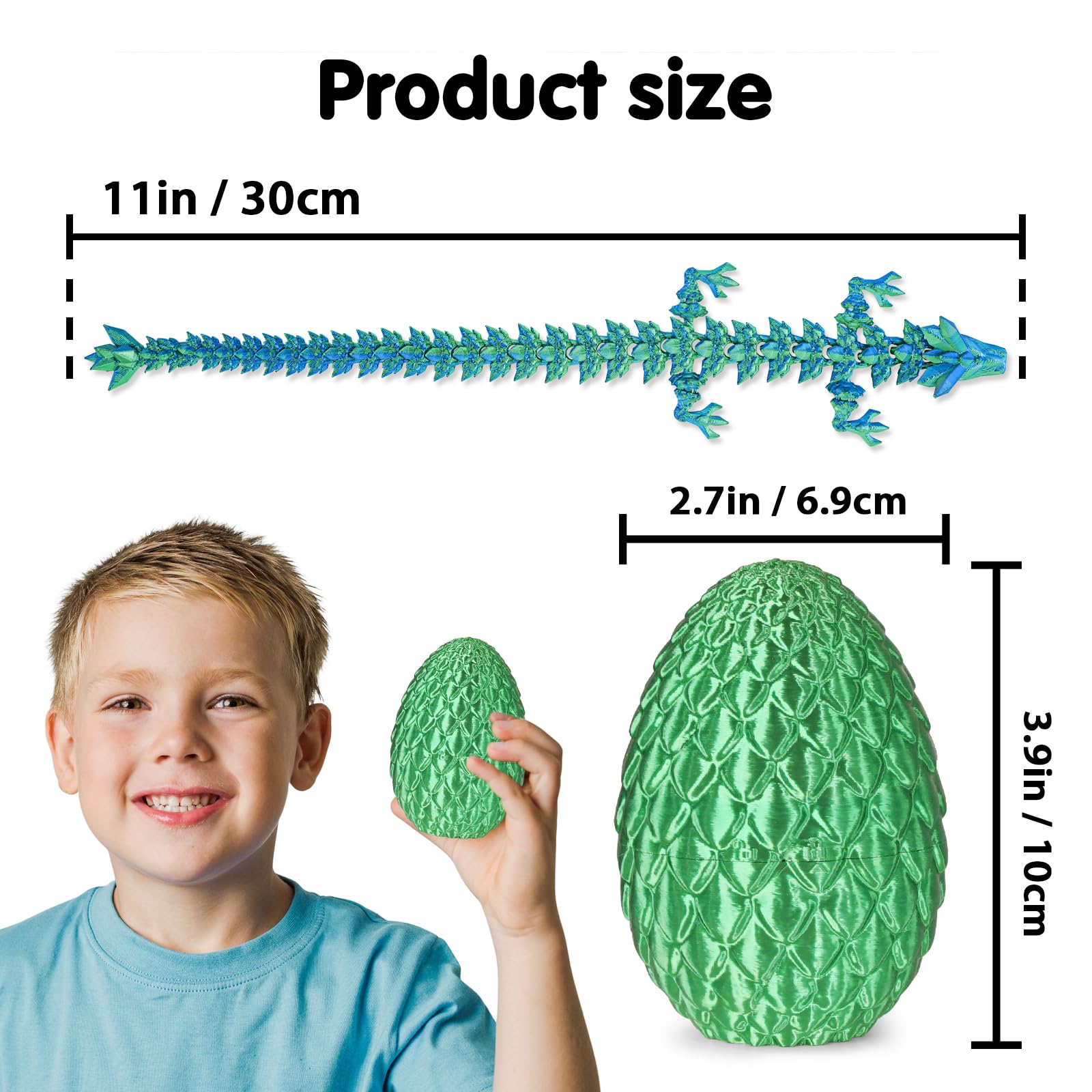 Überraschungseier - Drachenei mit Drachen im Inneren, Geschenke für Kinder und Erwachsene, 3D-gedrucktes Fidget-Spielzeug, perfekt für Weihnachten, Ostern, Geburtstage, Dekoration, Stressabbau