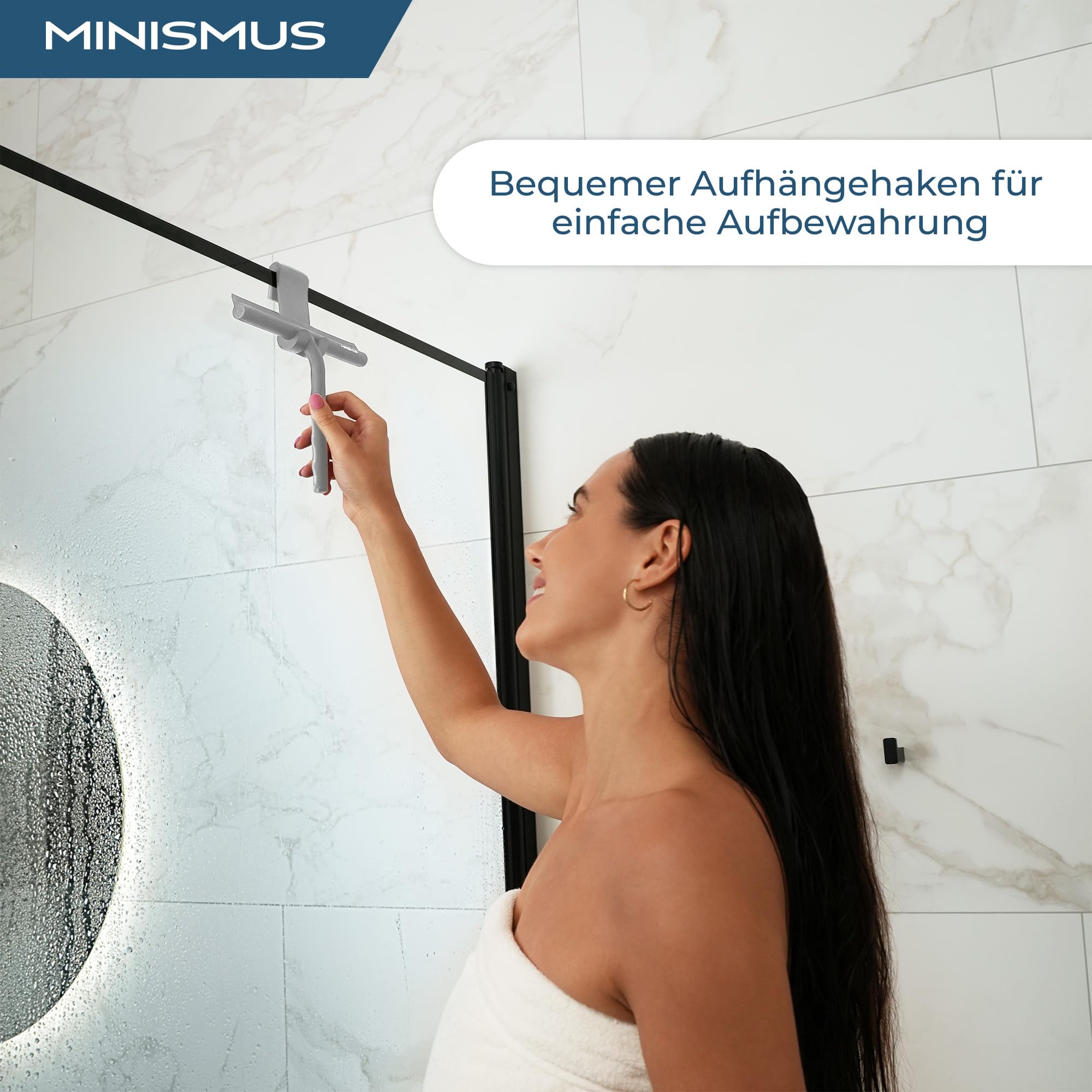 Fensterabzieher mit Aufhänger – Profi Abzieher Dusche - Duschabzieher – Schlierenfrei – Hochwertiger Silikon - Antirutsch