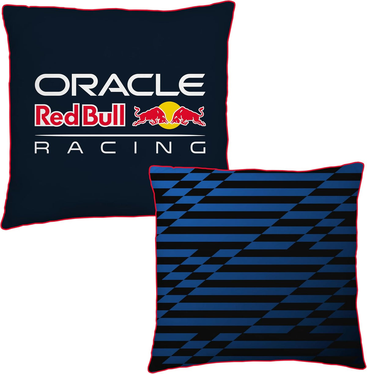 Oracle Red Bull Racing offiziell Lizenziertes F1-Quadratkissen, superweiches Kissen | Schwarz, automatisch wendbares Design | Perfekt für die Dekoration im Schlafzimmer oder Wohnzimmer | 40 x 40 cm