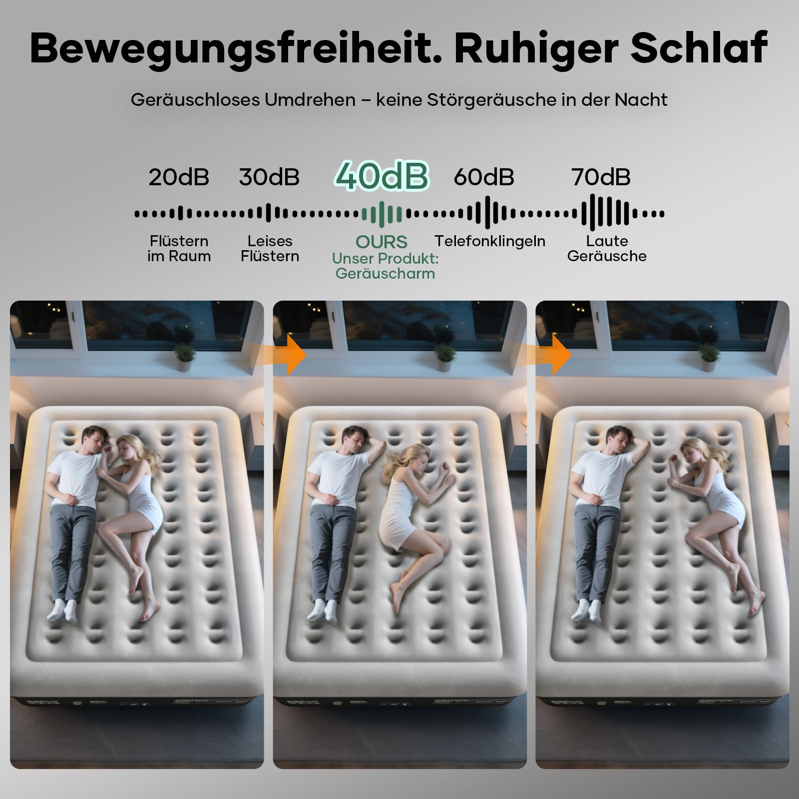 Luftmatratze Selbstaufblasend, Luftbett, Gästebett, aufblasbare Matratzensofa, Luftbett 2 Personen, Selbstaufblasende Luftmatratze für Camping oder Heimgebrauch