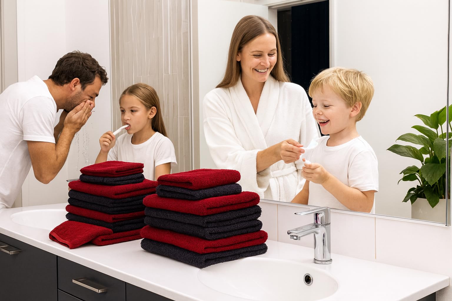 12-teilige Handtuch Set Premium Handtuch Set 100% Baumwolle 2 Badetücher 4 Handtücher 2 Gästehandtücher 2 Flanell