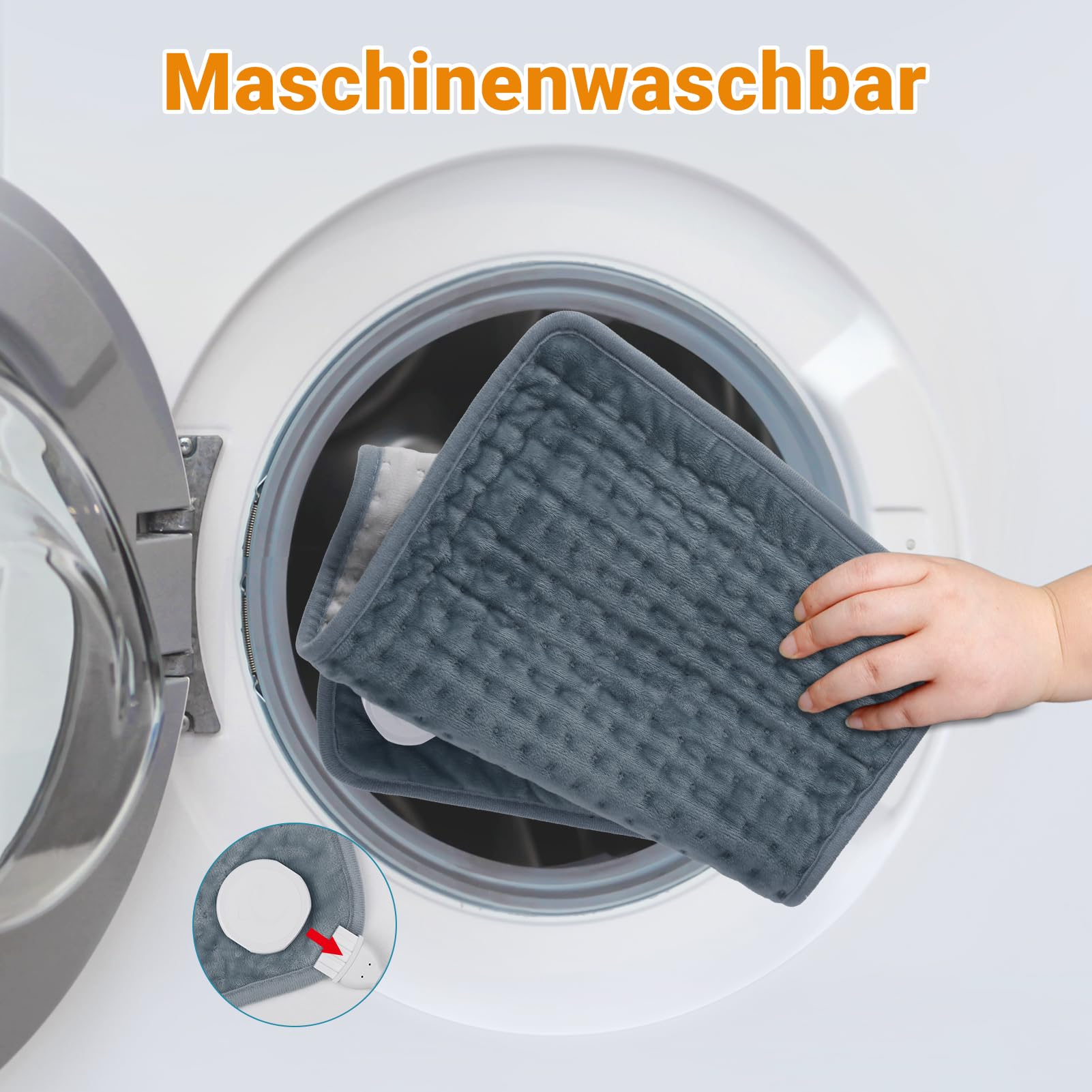 Ultraweiches Heizkissen mit automatischem Ausschalten, elektrisches Heizkissen mit Sicherheitssystem für Rücken, Hals, Schultern, Bauch, maschinenwaschbare Heizdecke (30 x 60 cm)