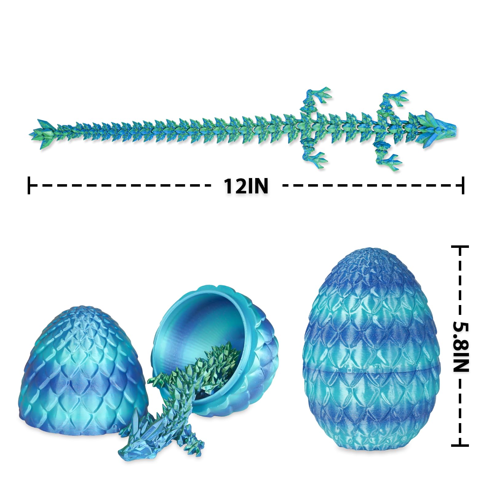 Überraschungseier - Drachenei mit Drachen im Inneren, Geschenke für Kinder und Erwachsene, 3D-gedrucktes Fidget-Spielzeug, perfekt für Weihnachten, Ostern, Geburtstage, Dekoration, Stressabbau