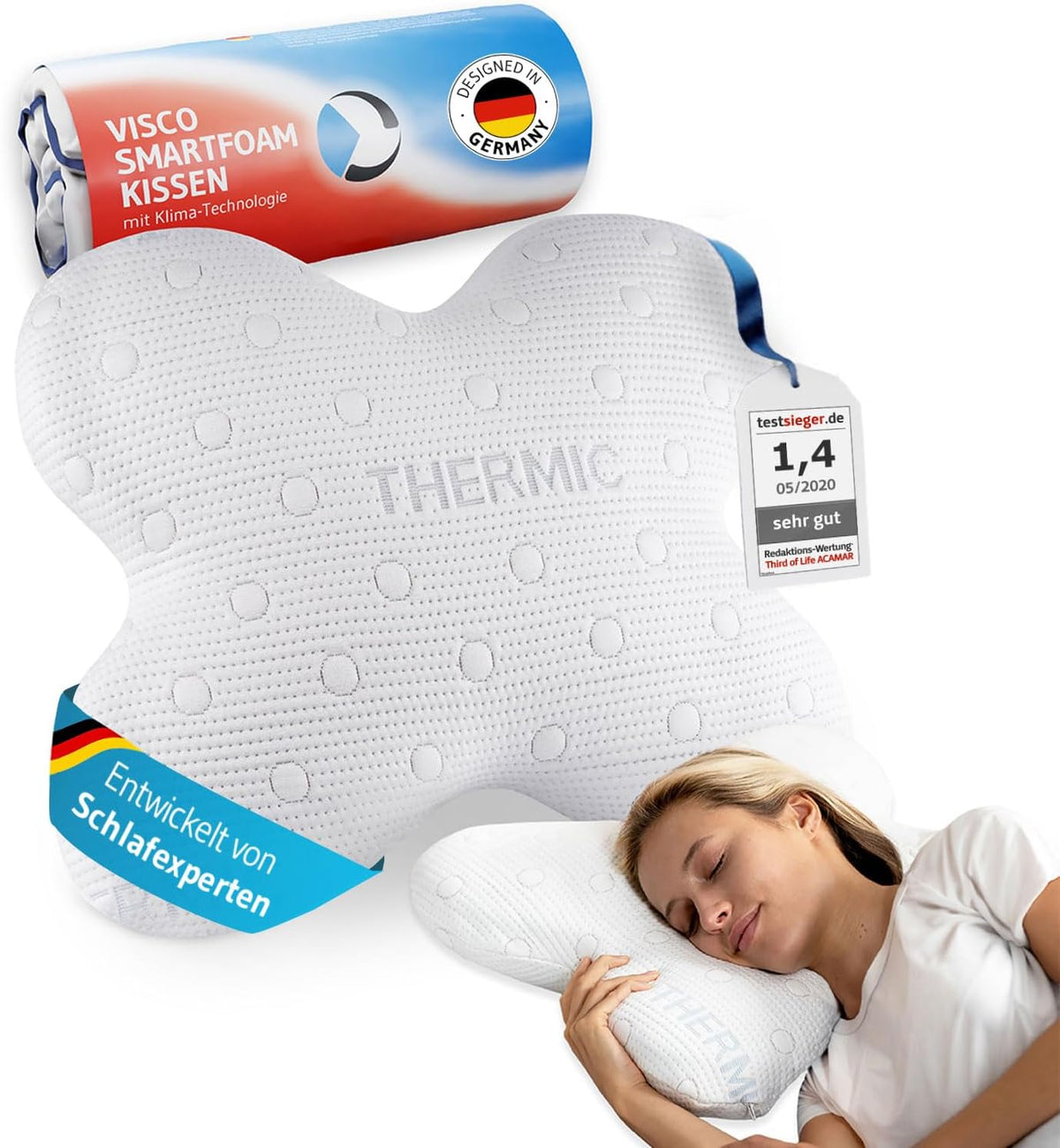 Seitenschläferkissen / Schmetterlingskissen mit Thermo Bezug