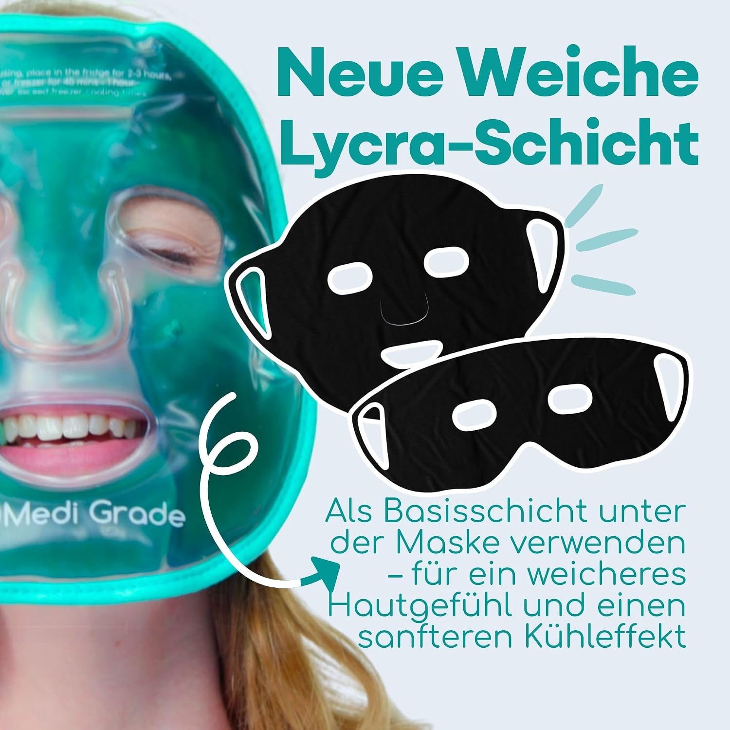 Kühlmaske für Gesicht Augen im Set, Erfrischende Gel Eismaske | Gesichtskühlmaske Augen Kühlmaske gegen geschwollene Augen, zum Augenringe Entfernen, bei Migräne, mit praktischer Kühltasche