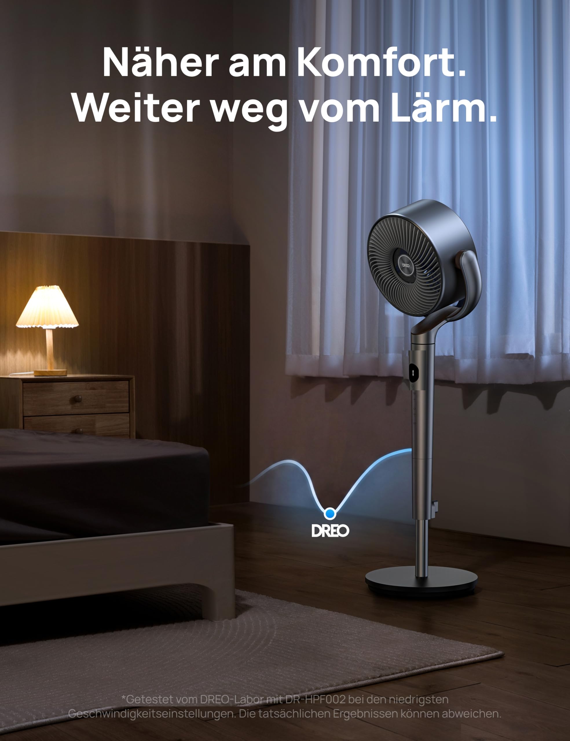 Starker Standventilator Smart mit RGB Light, 120° +120° Oszillierender Ventilator mit Fernbedienung, 20dB Leiser Bodenventilator / Turmventilator für Schlafzimmer, 8H Timer, Silber