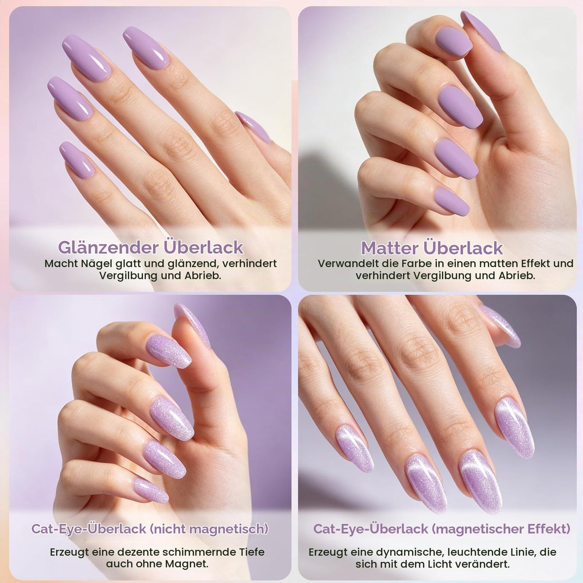 UV Nagellack Set Weiß Rosa Violett Rot Grün Blau Gel
