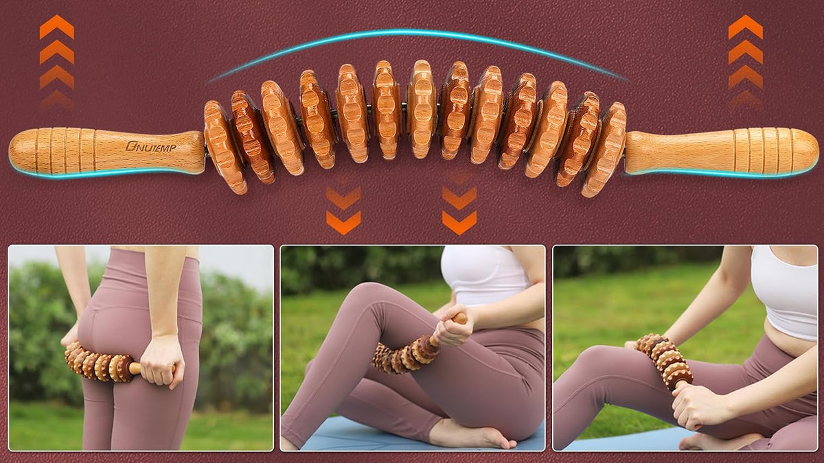 Faszienrolle Holz Massagegerät Faszienstab Roller