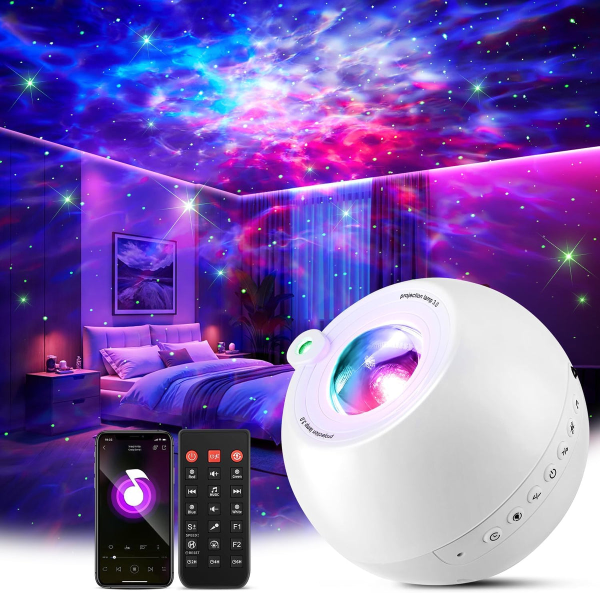 Sternenhimmel Projektor Galaxy Projector Geschenke Nachttischlampe