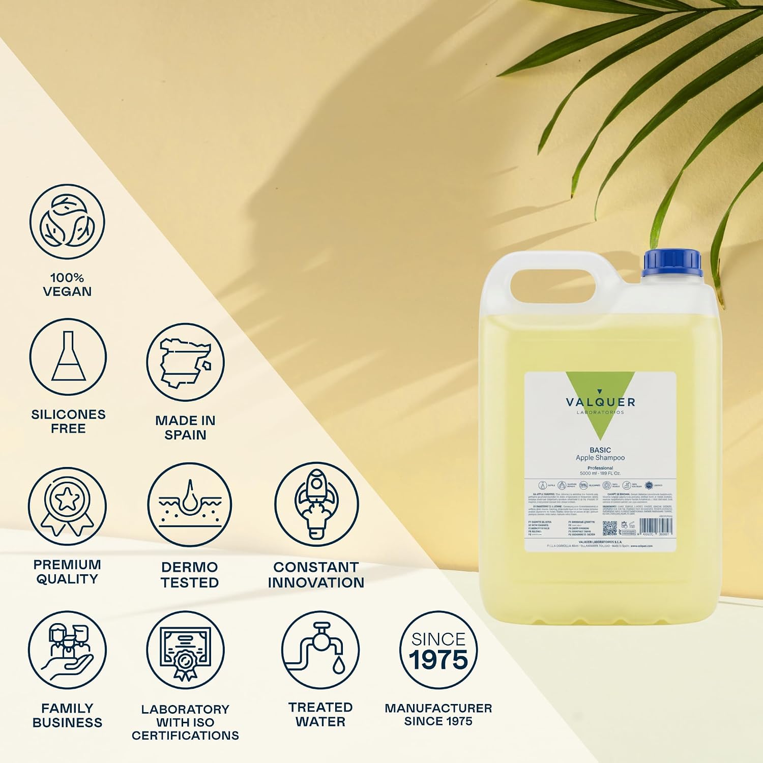 5 L Professionelle Shampoo Flasche | Stärkt und schützt das Haar | Tiefenreinigung und Geschmeidigkeit für alle Haartypen | Vegane Formel, silikonfrei