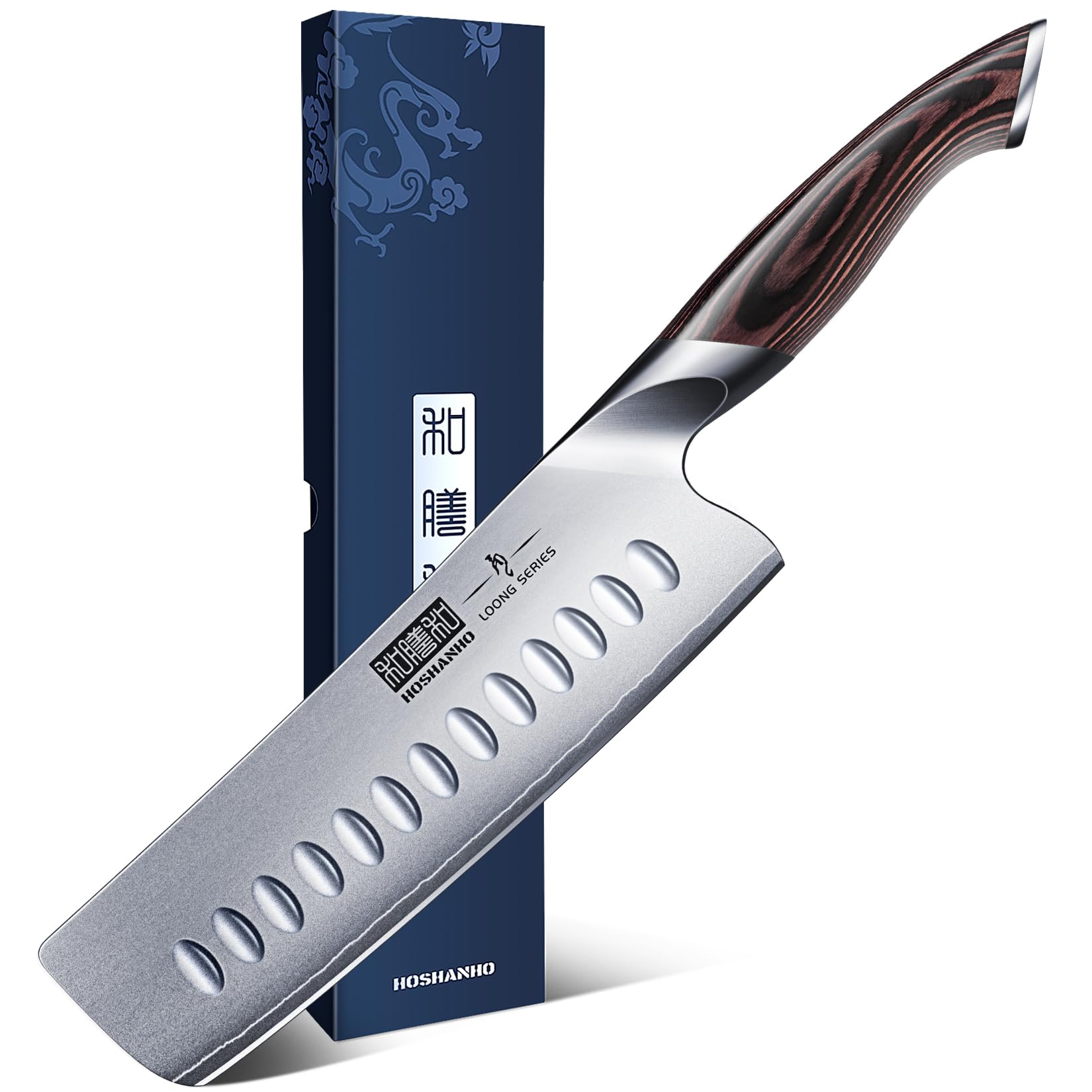 Professionelles Fisch-, Knochenmesser- und Füllküchenmesser mit ultrascharfe ergonomischem Pakkaholzgriff, 18 cm