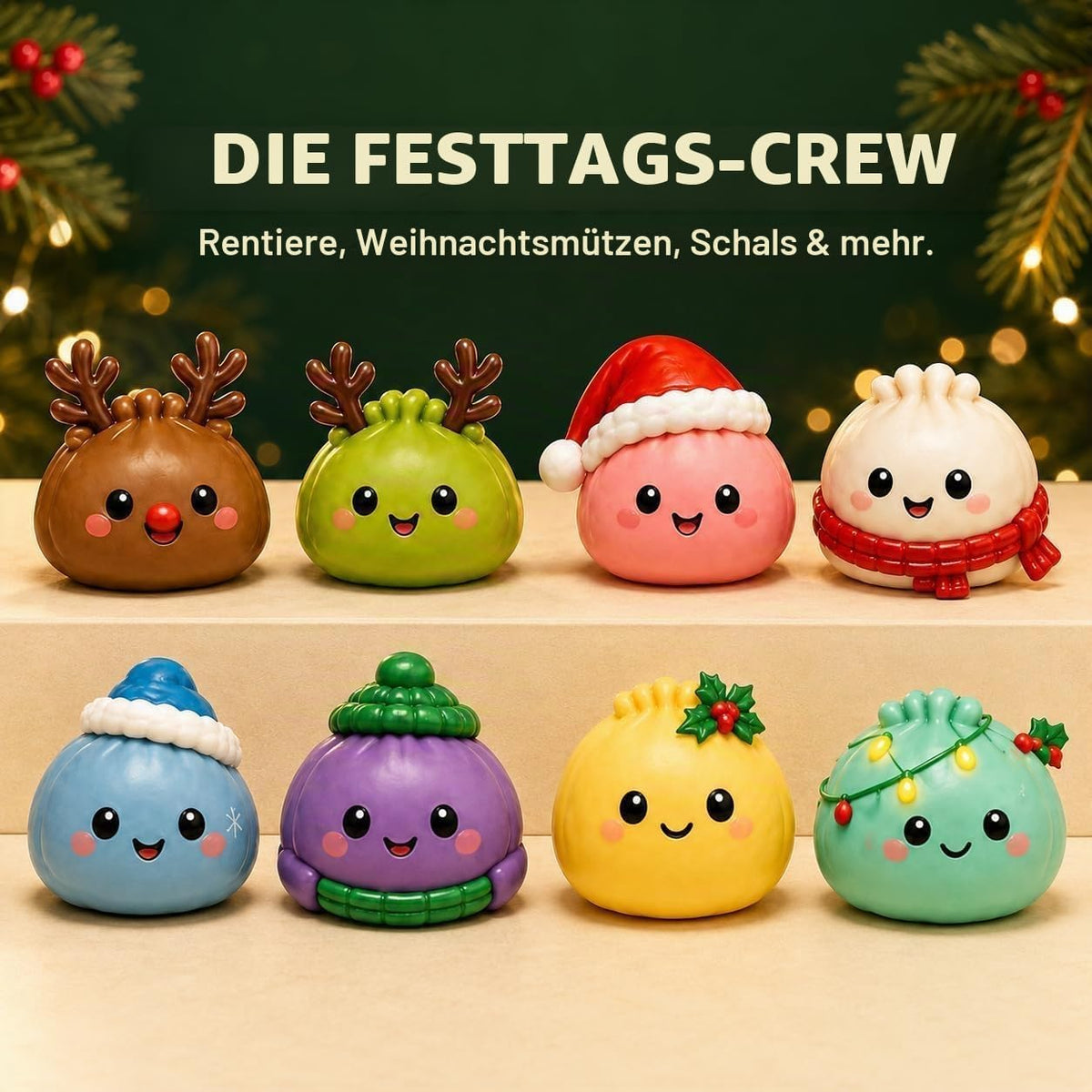 Squishy Adventskalender 2026,Dumpling Squishy 2026 Adventskalender,Weihnachts Countdown Kalender24 Tage,Geschenk für Kinder und Erwachsene