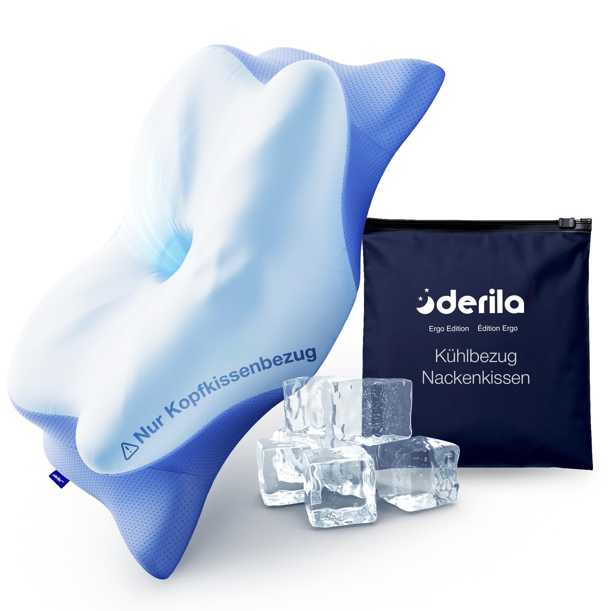 Ergo Halskissen, Memory Schaumkissen, Halsstütze Kissen, Ergonomisches Kissen, Kissen für Seiten, Rücken- und Bauchschläfer