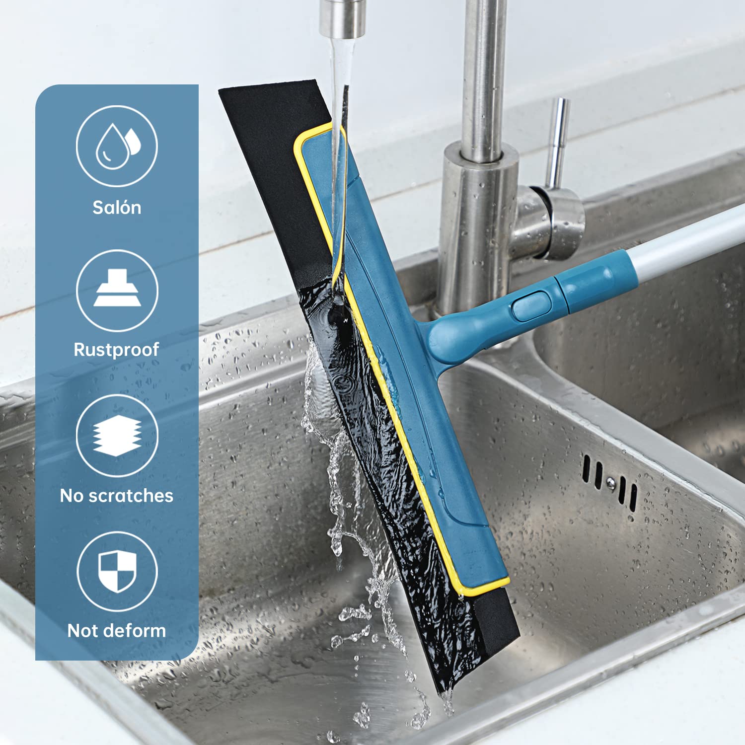 Duschabzieher,Abzieher Dusche Boden,Segmentiertes Design, Verstellbare Länge / Reinigungswasser, Tierhaare, Seifenwasser,Wasserschieber für Badezimmerböden, Fenster, Spiegel