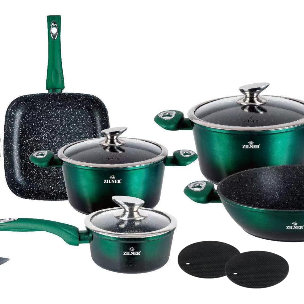 Töpfe und Pfannen Set - 21-teiliges Topfset - Marmorbeschichtung - mit Glasdeckel / Abverkauf Restposten - NEU & OVP!