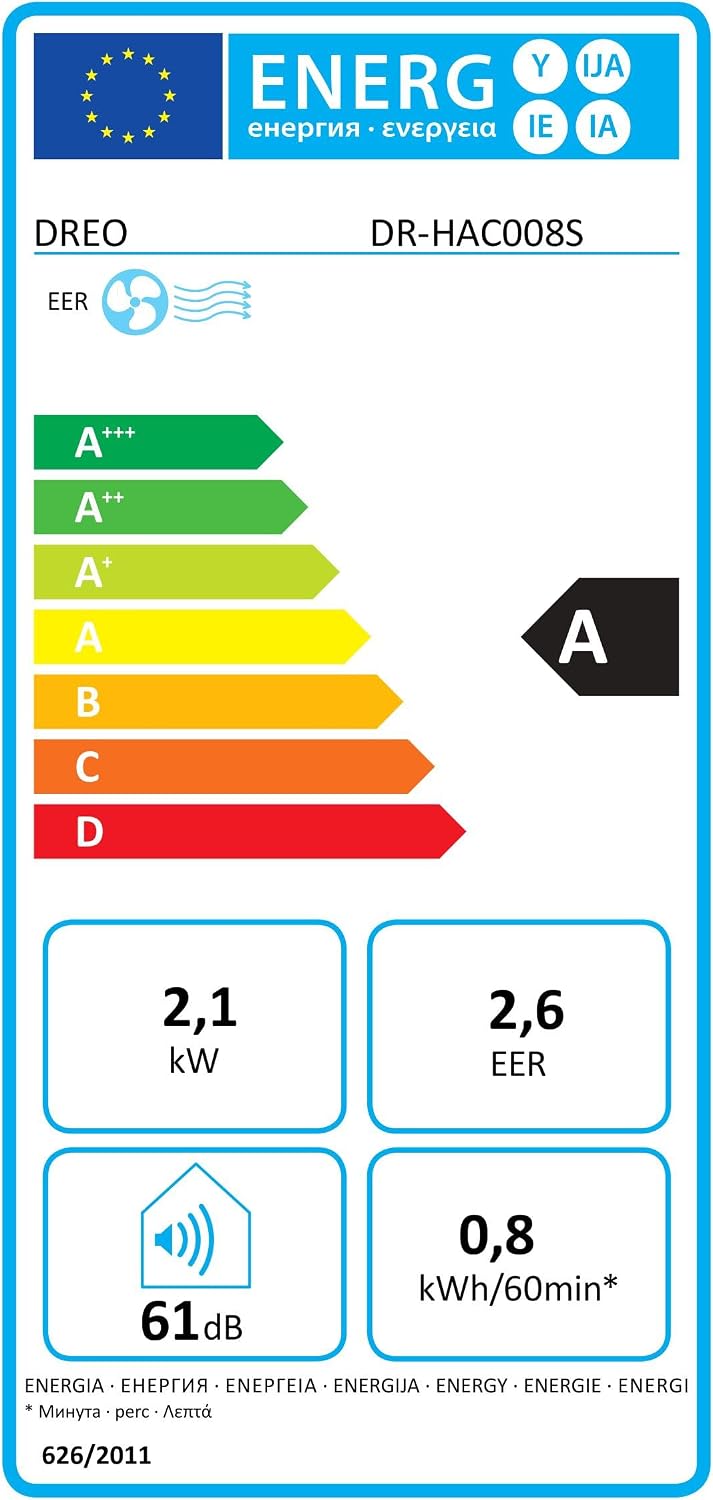 Klimaanlage Mobil, 7.500 BTU Mobiles Klimagerät für Schlafzimmer & Büro, 3-in-1 Kühlen/Ventilieren/Entfeuchten, App- / Sprachsteuerung - Fernbedienung, drainagefrei, Fenster-Set, 2,5 L/h