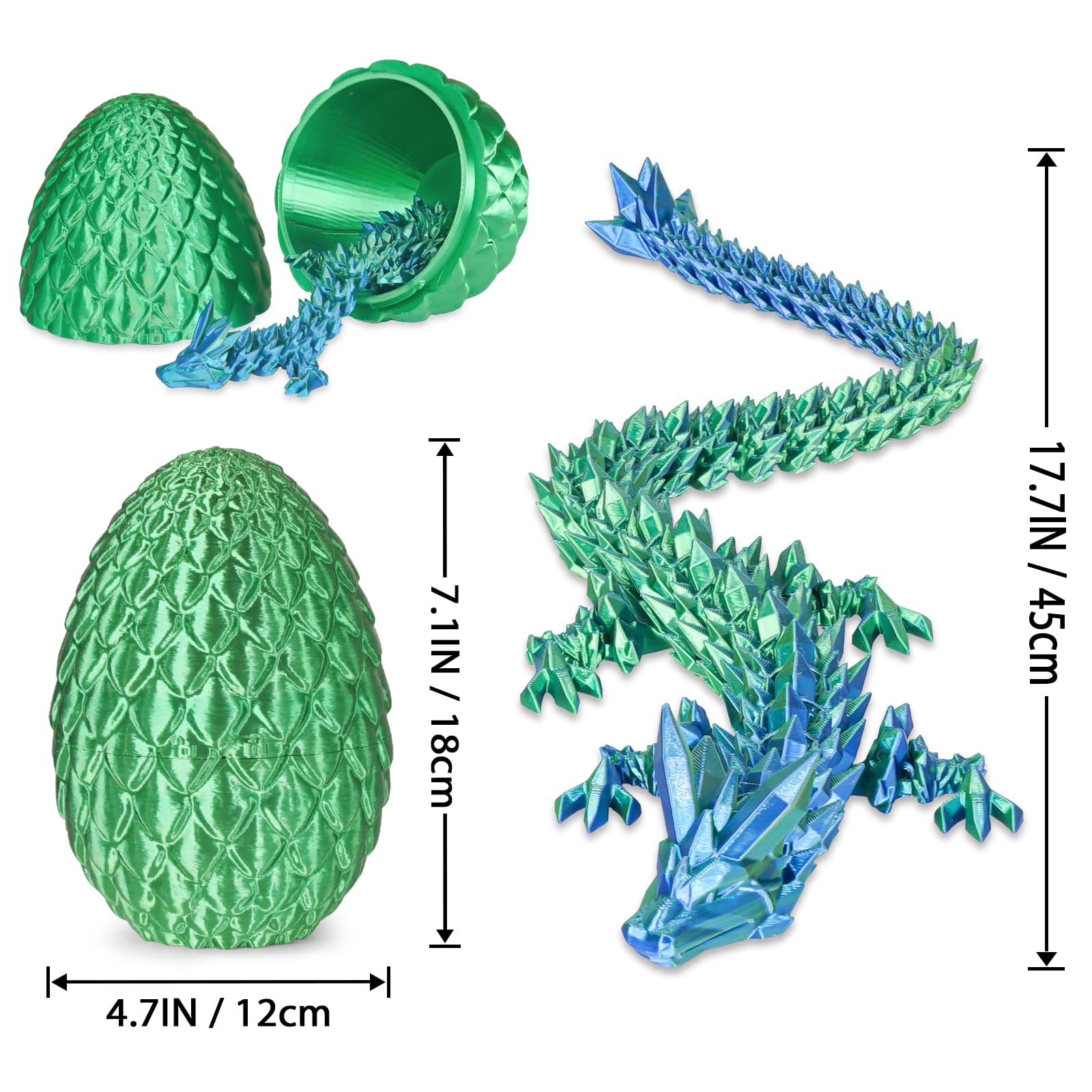 Überraschungseier - Drachenei mit Drachen im Inneren, Geschenke für Kinder und Erwachsene, 3D-gedrucktes Fidget-Spielzeug, perfekt für Weihnachten, Ostern, Geburtstage, Dekoration, Stressabbau