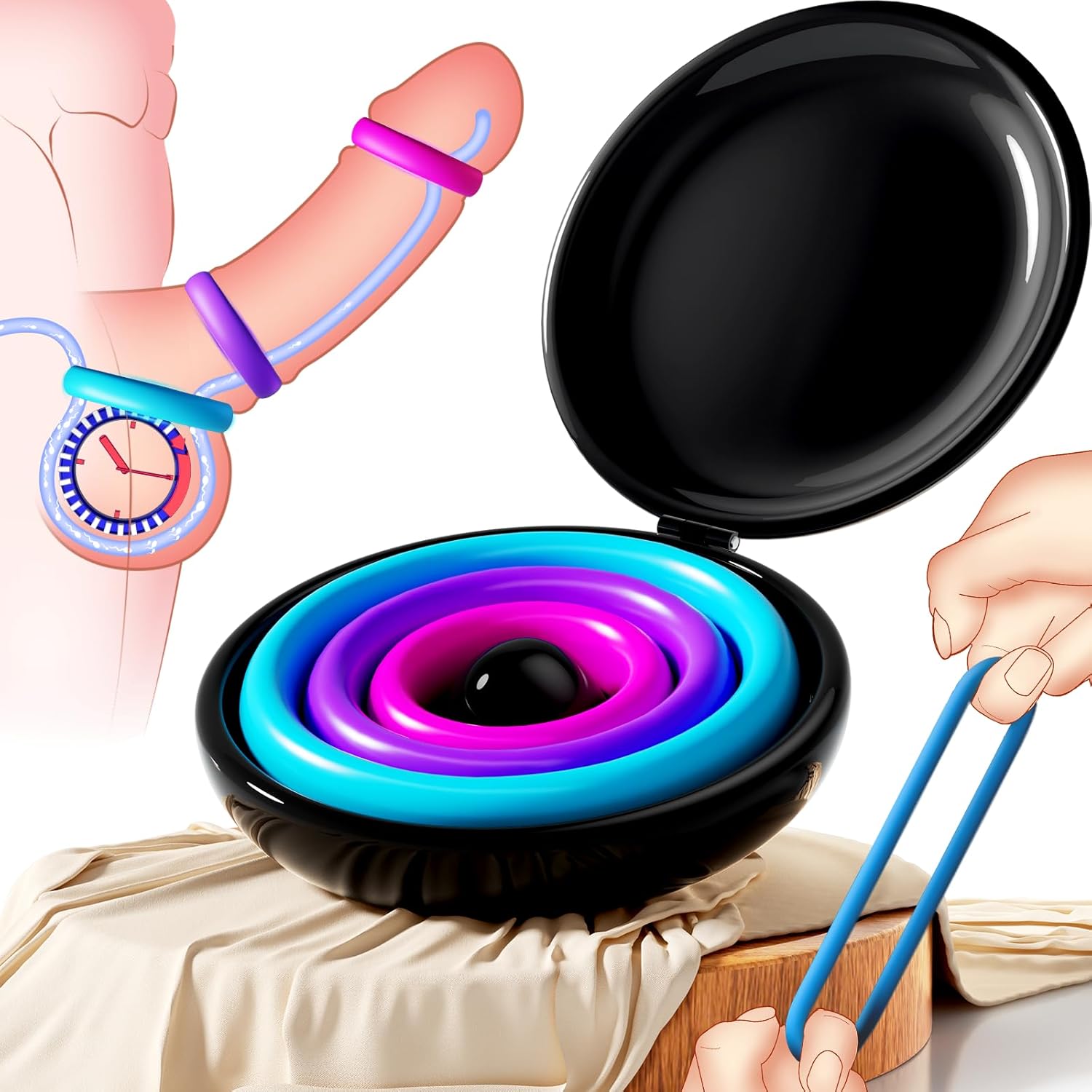 Ringe Wiederverwendbare Silikon Farben 3 verschiedene Größen Pumpe Sex Spielzeug für Paare Ring Sex Toy Cock Ring Sleeve Sex Spielzeug für Männer Sleeve