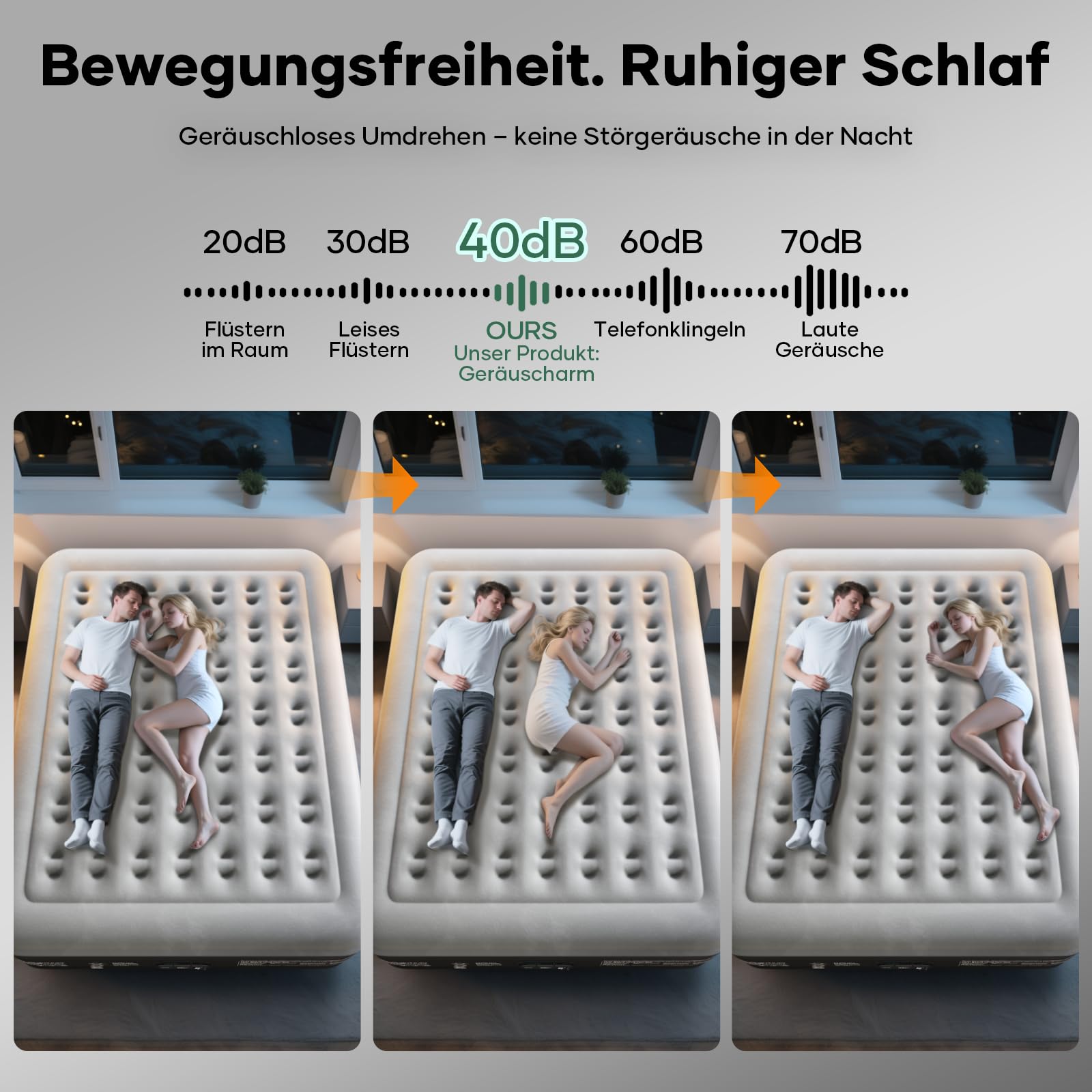 Luftmatratze Selbstaufblasend, Luftbett, Gästebett, aufblasbare Matratzensofa, Luftbett 2 Personen, Selbstaufblasende Luftmatratze für Camping oder Heimgebrauch