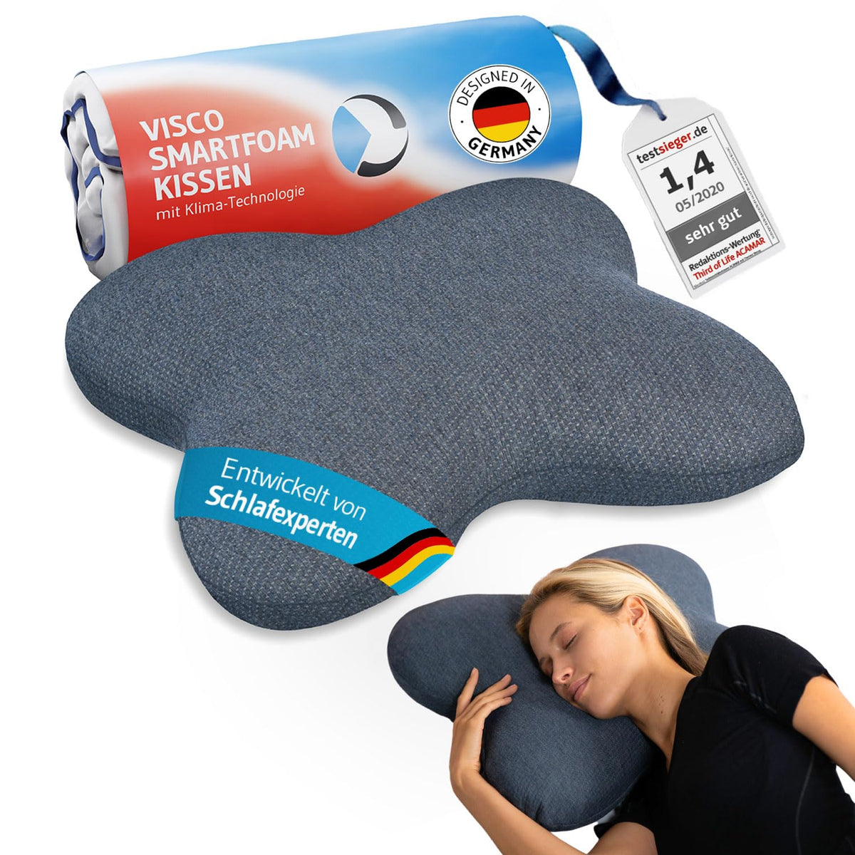 Seitenschläferkissen / Schmetterlingskissen mit Thermo Bezug