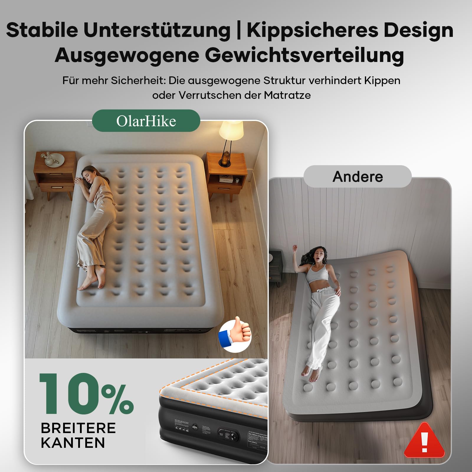 Luftmatratze Selbstaufblasend, Luftbett, Gästebett, aufblasbare Matratzensofa, Luftbett 2 Personen, Selbstaufblasende Luftmatratze für Camping oder Heimgebrauch
