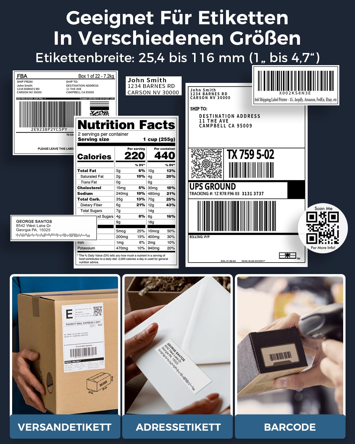 Bluetooth DHL Etikettendrucker, Label Printer - Thermodrucker