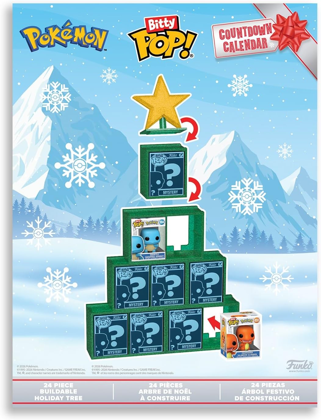 Pokemon - Adventskalender - 24 Tage voller Überraschungen - Sammelbar Vinyl Mini Figures - Mystery-Box - Geschenkidee - Weihnachts-Countdown