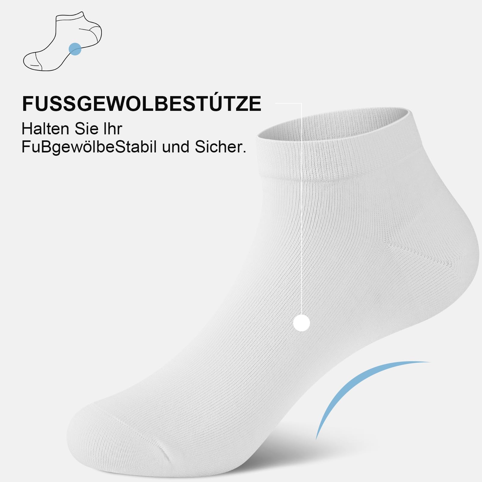 Sneaker Socken Herren Damen 10 Paar Kurzsocken Baumwolle