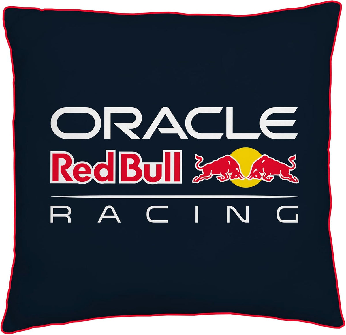 Oracle Red Bull Racing offiziell Lizenziertes F1-Quadratkissen, superweiches Kissen | Schwarz, automatisch wendbares Design | Perfekt für die Dekoration im Schlafzimmer oder Wohnzimmer | 40 x 40 cm